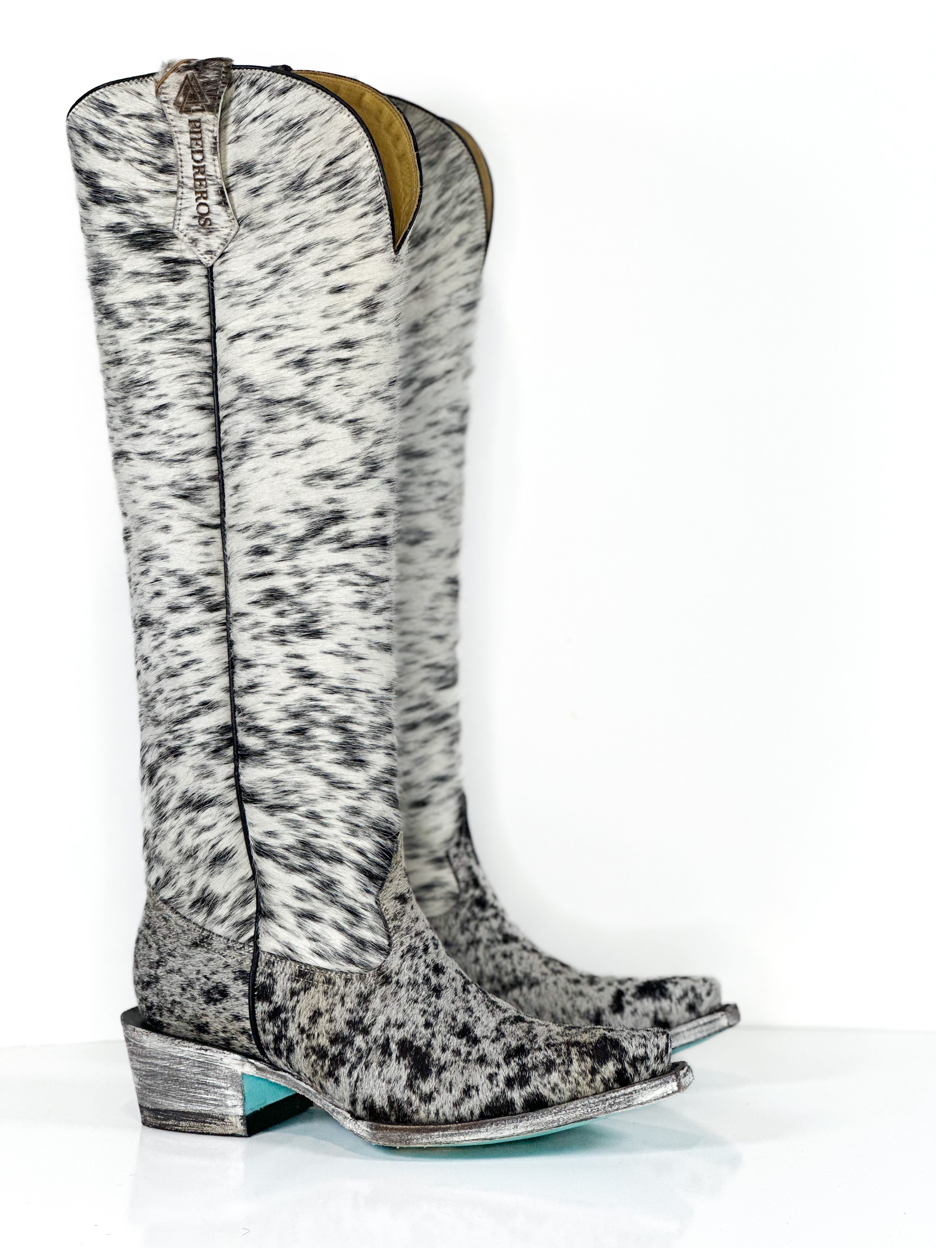 Azeri Cowhide Boot — angled view of handmade western boots