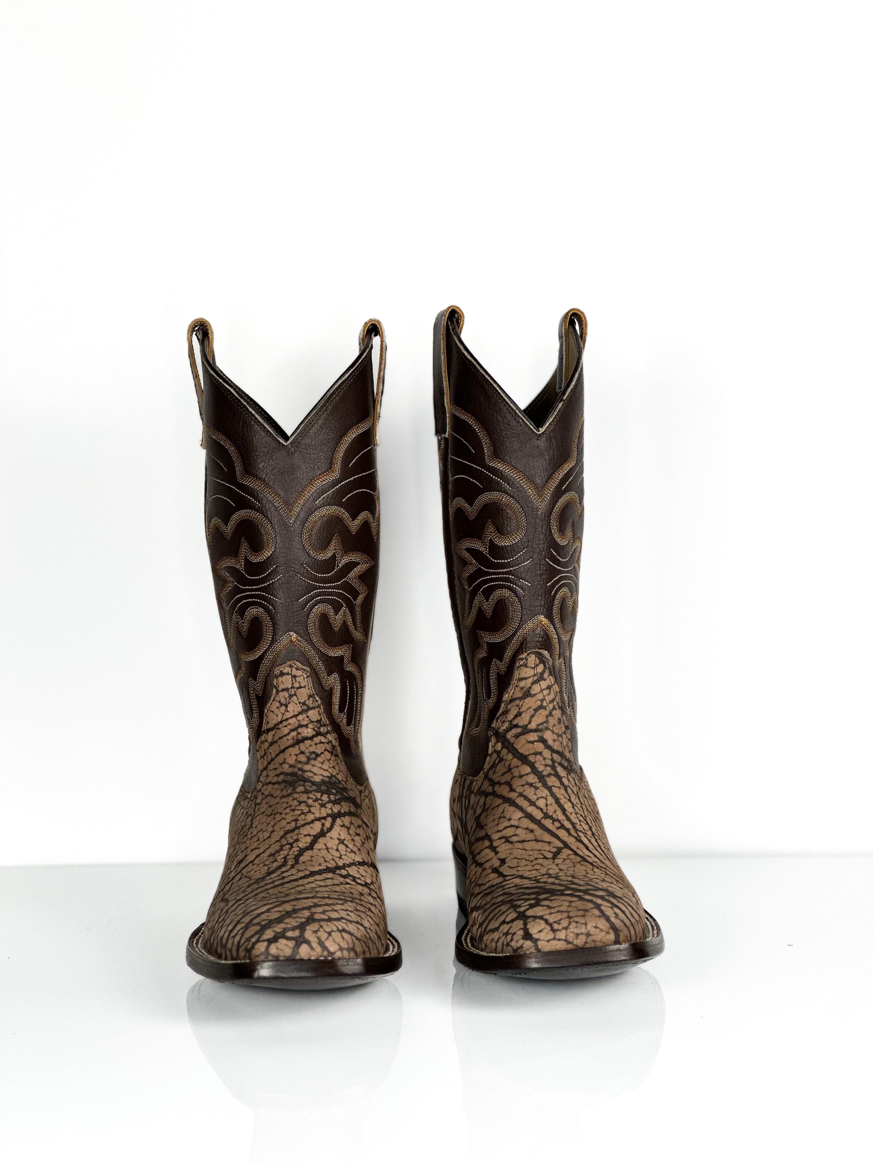 Caracu Bullsneck Boots — side view of handmade western boots