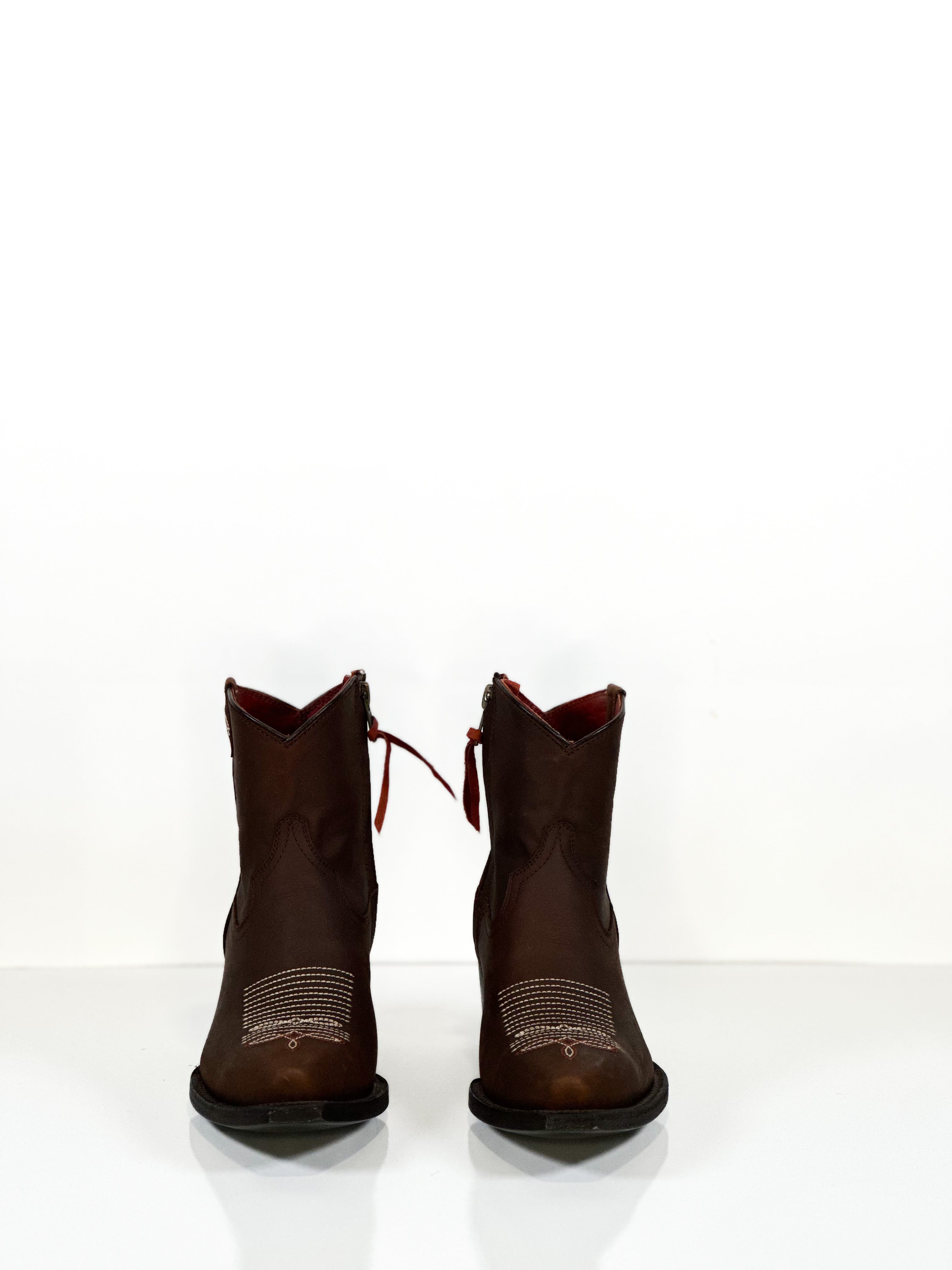 Cherokee Women's Ankle Booties — side view of handmade western boots