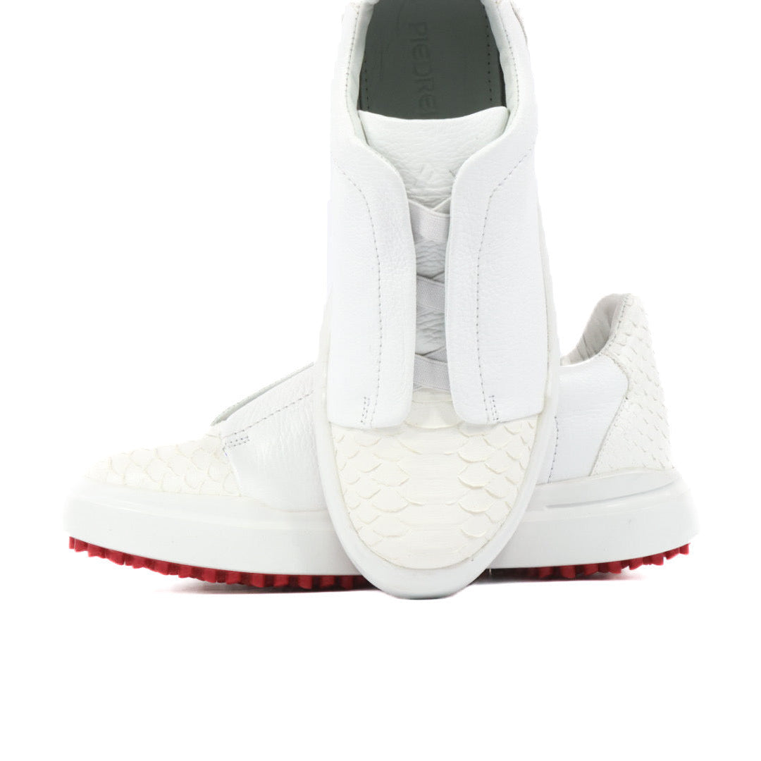 Mens Python Leather Elastic Strap Sneaker