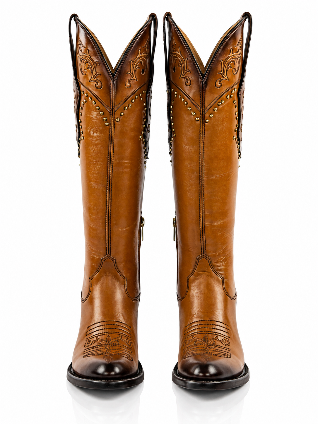 The Reina — Leather Women's Cowboy Boot, detail view