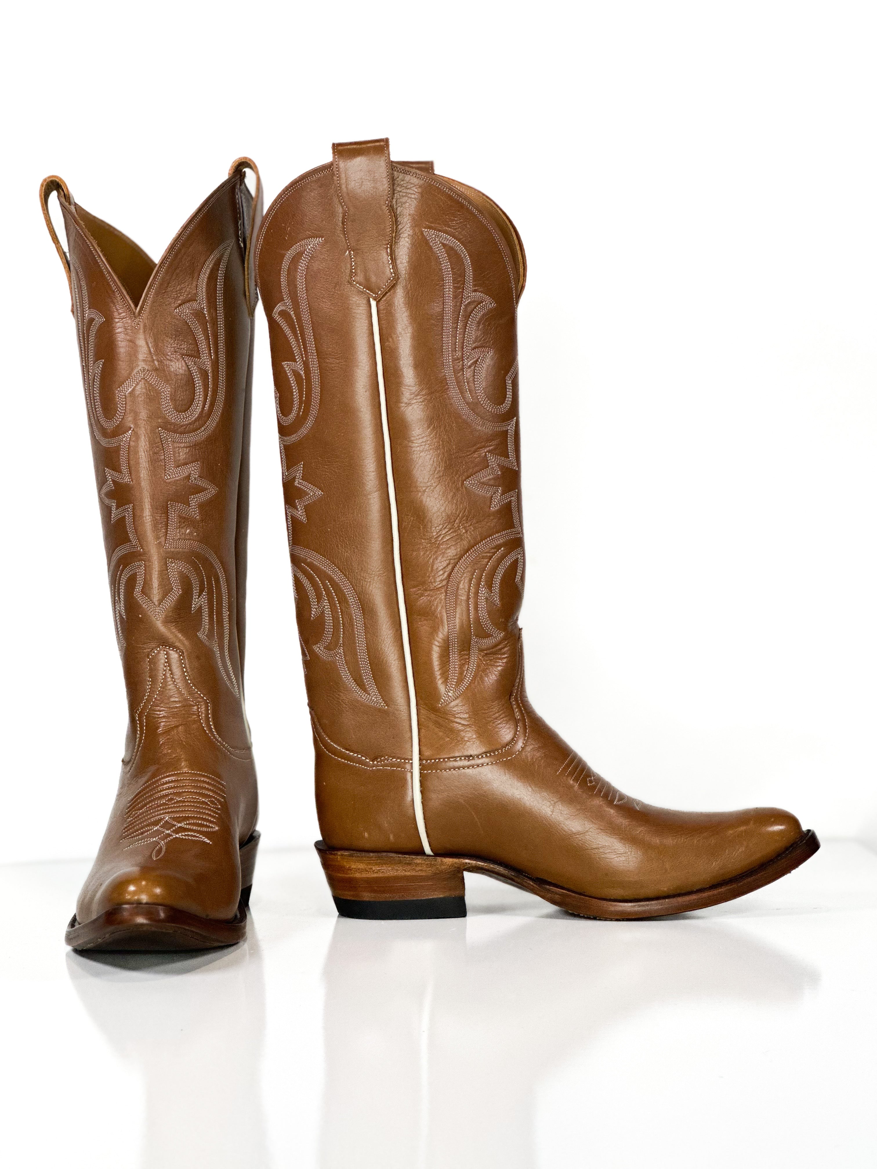 Copper Pearl Boots — detail shot of handmade western boots