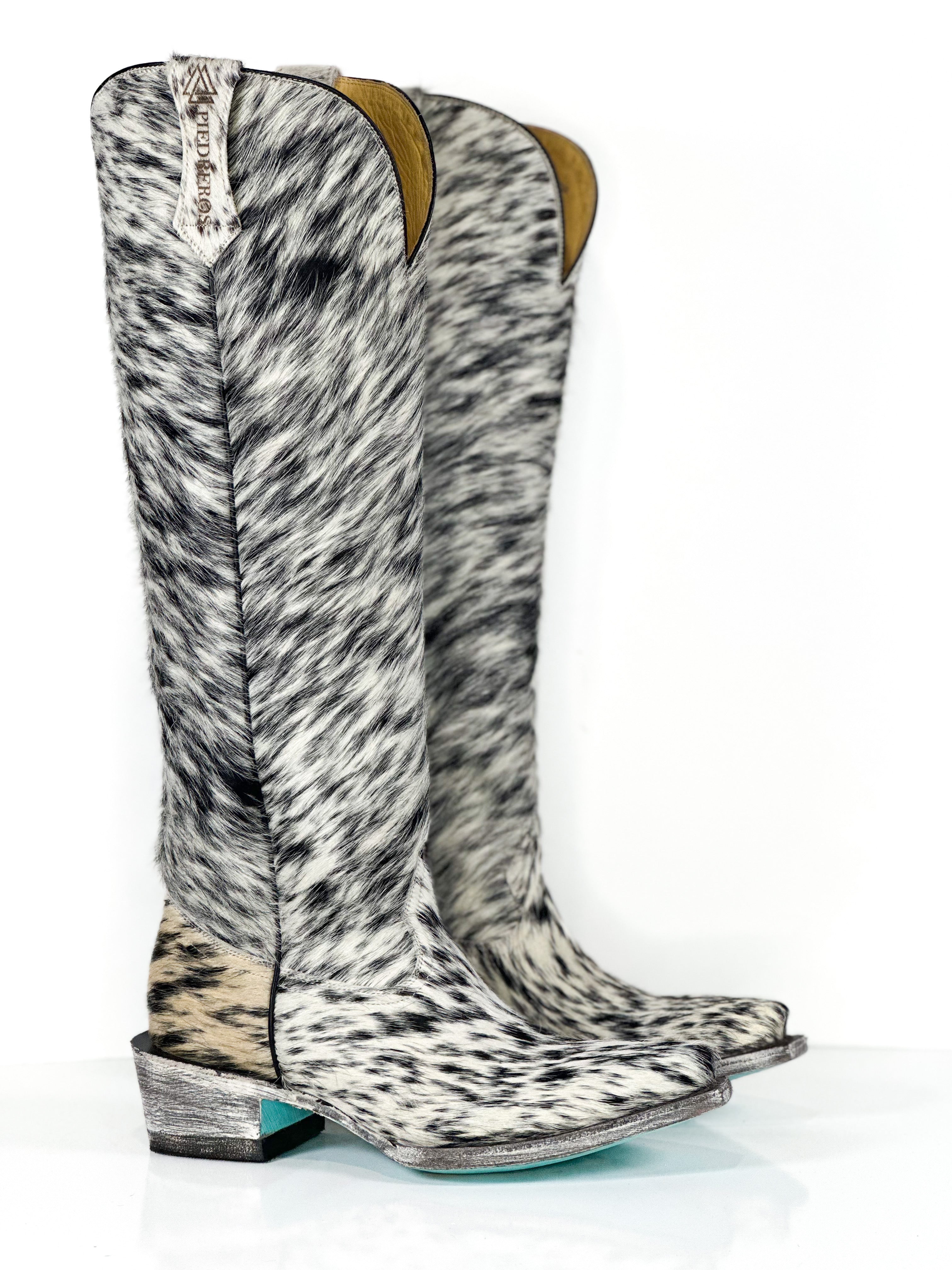 Azeri Cowhide Boot — angled view of handmade western boots
