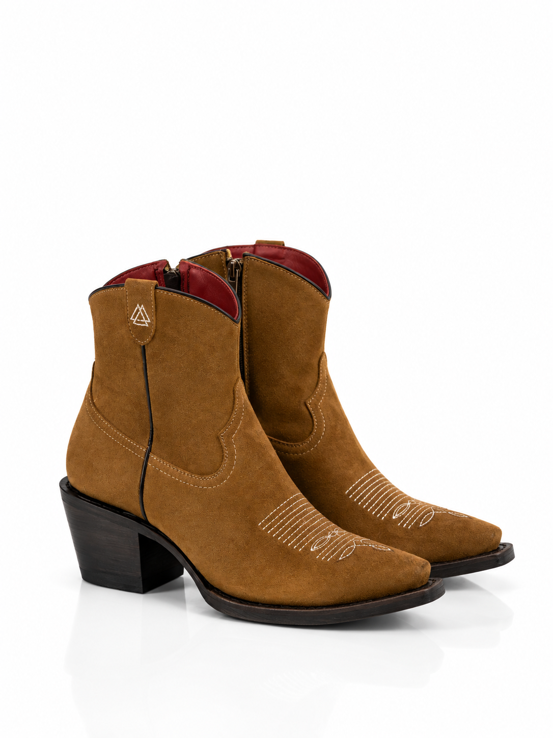 The Cherokee — Leather Snip Toe Women's Cowboy Boot, front and side view