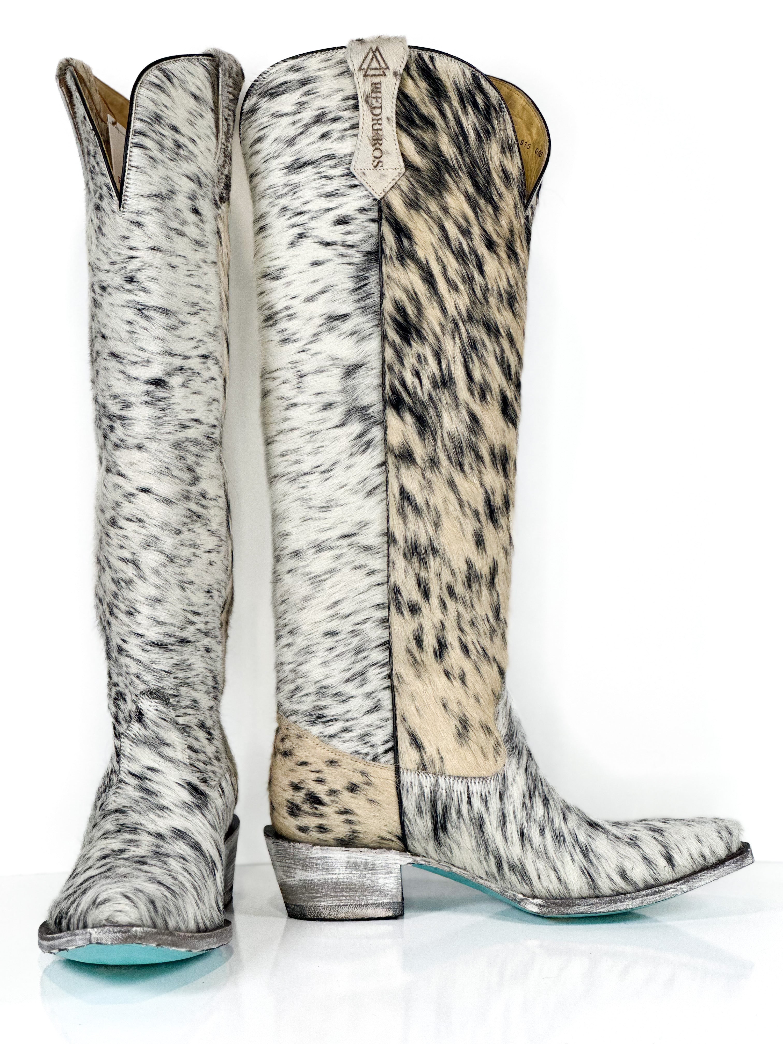 Azeri Cowhide Boot — lifestyle shot of handmade western boots