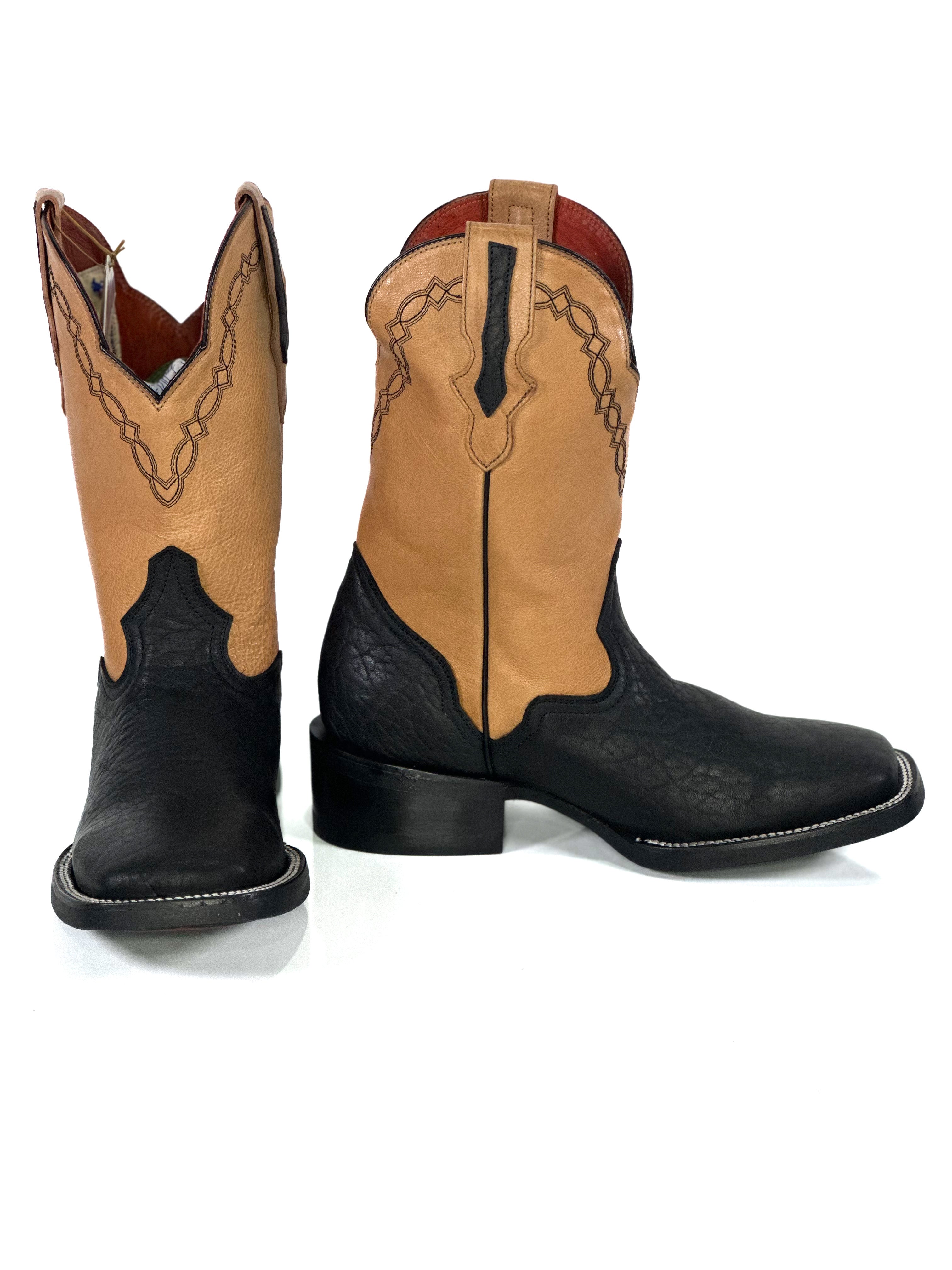 Georgetown Black Boot — detail shot of handmade western boots