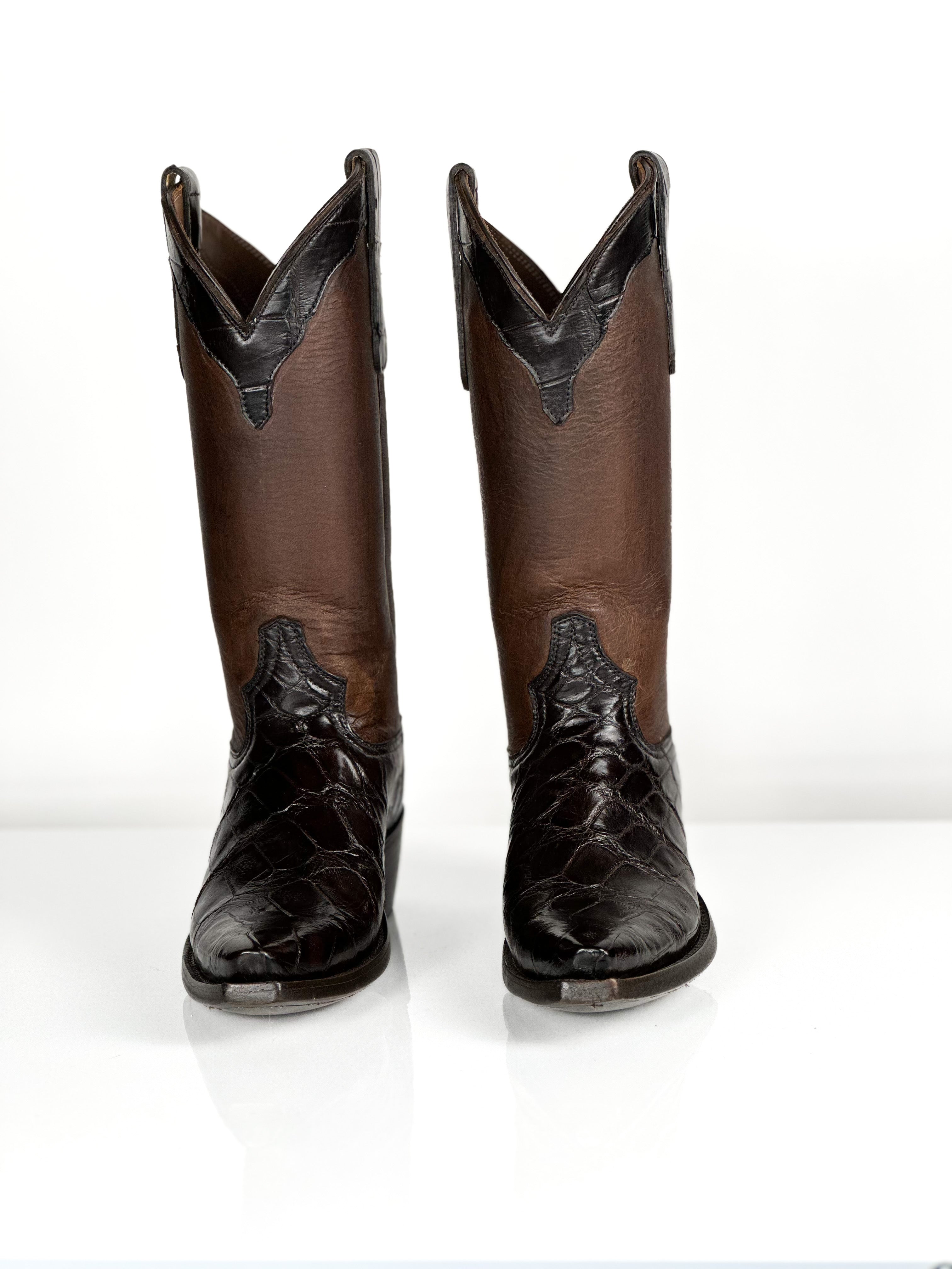 Rockwood gator Boots — side view of handmade alligator boots