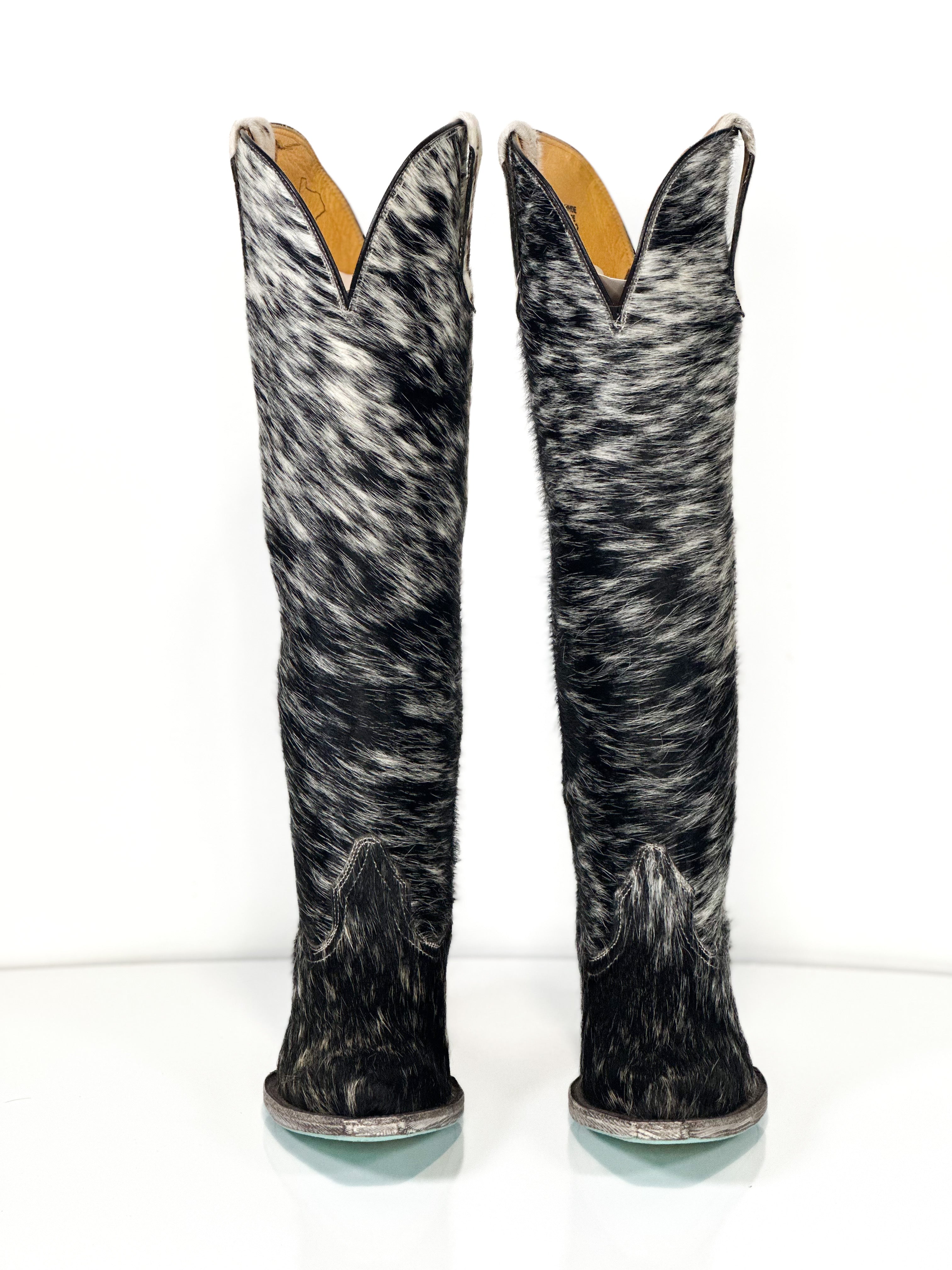 Azeri Cowhide Boot — side view of handmade western boots