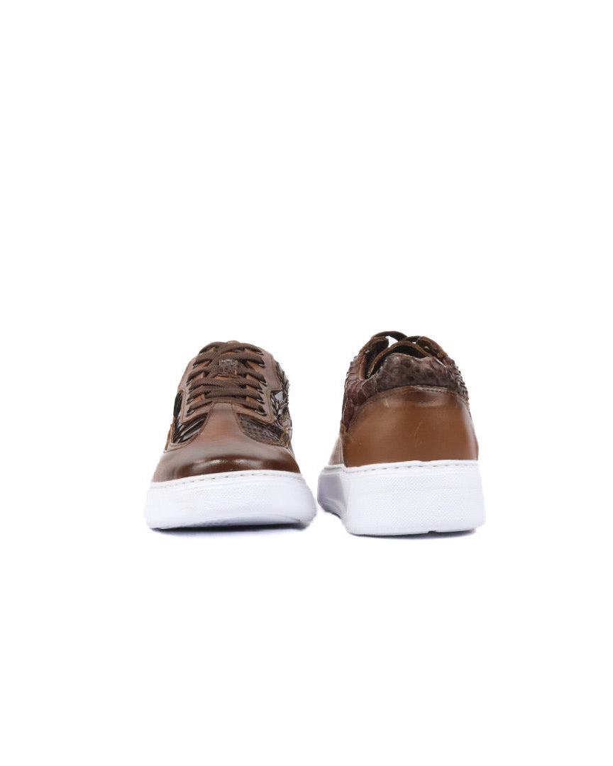 Mens Python Leather Sneakers