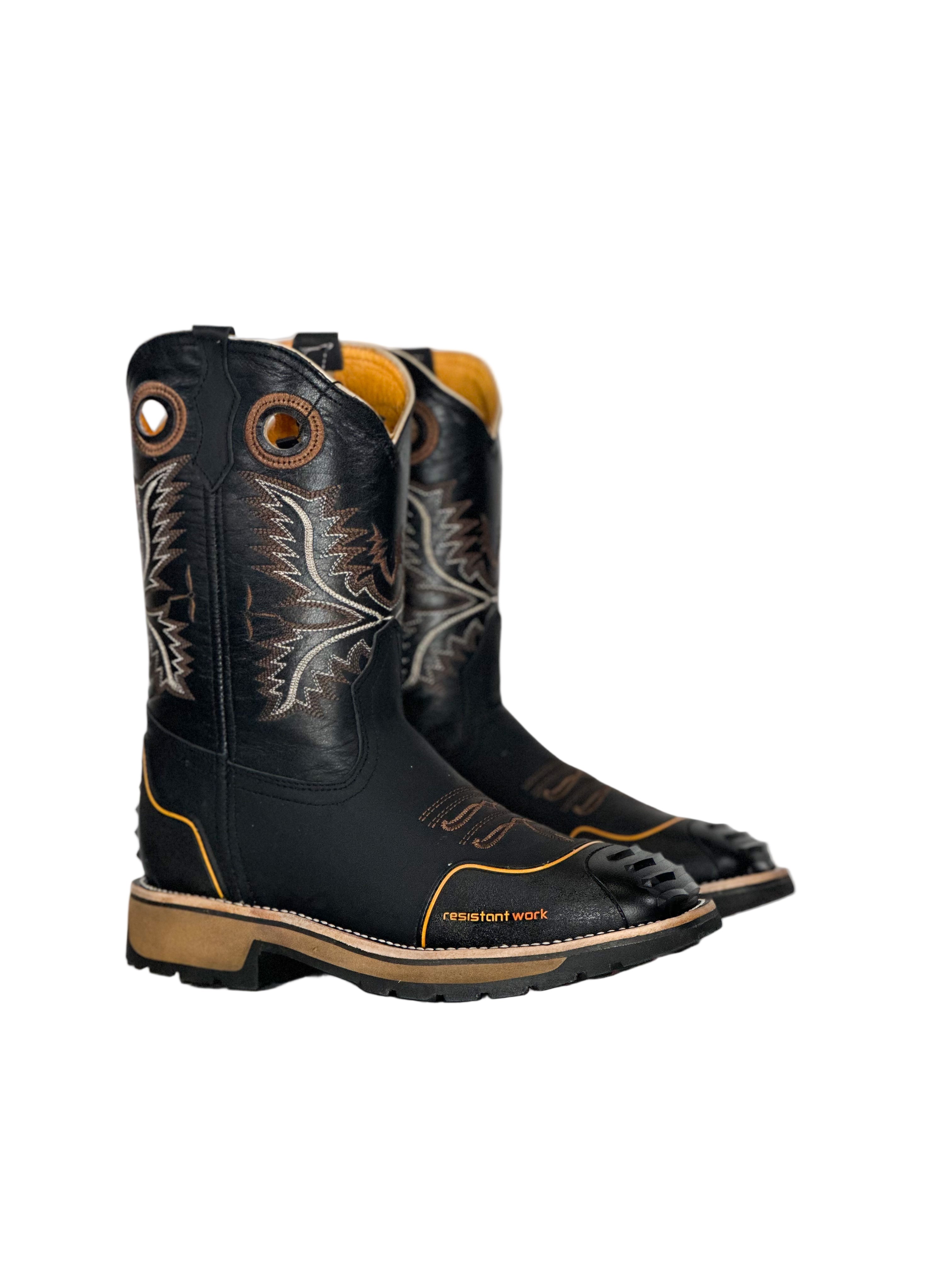 Composite toe work boot Black — handmade western boots by Cuadra Piedreros