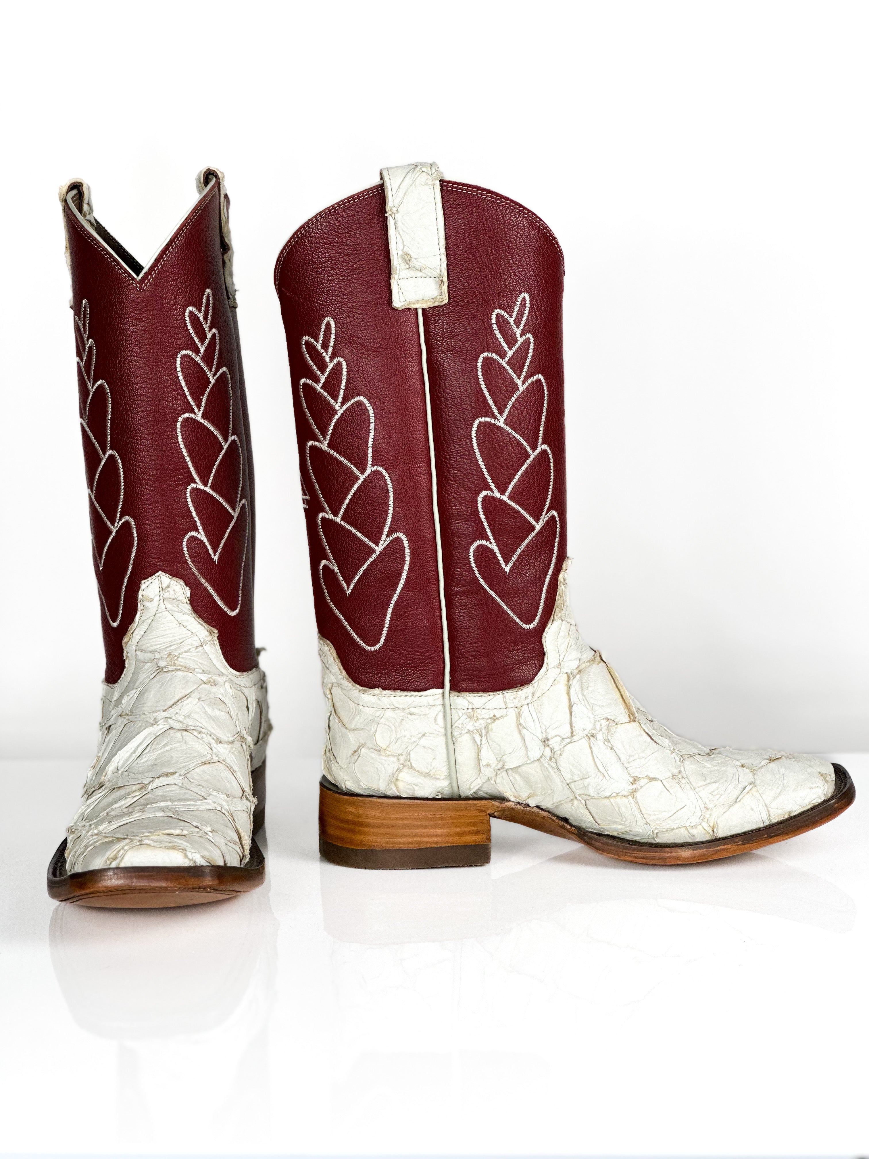 Aurora Fish Boots — detail shot of handmade fish skin boots