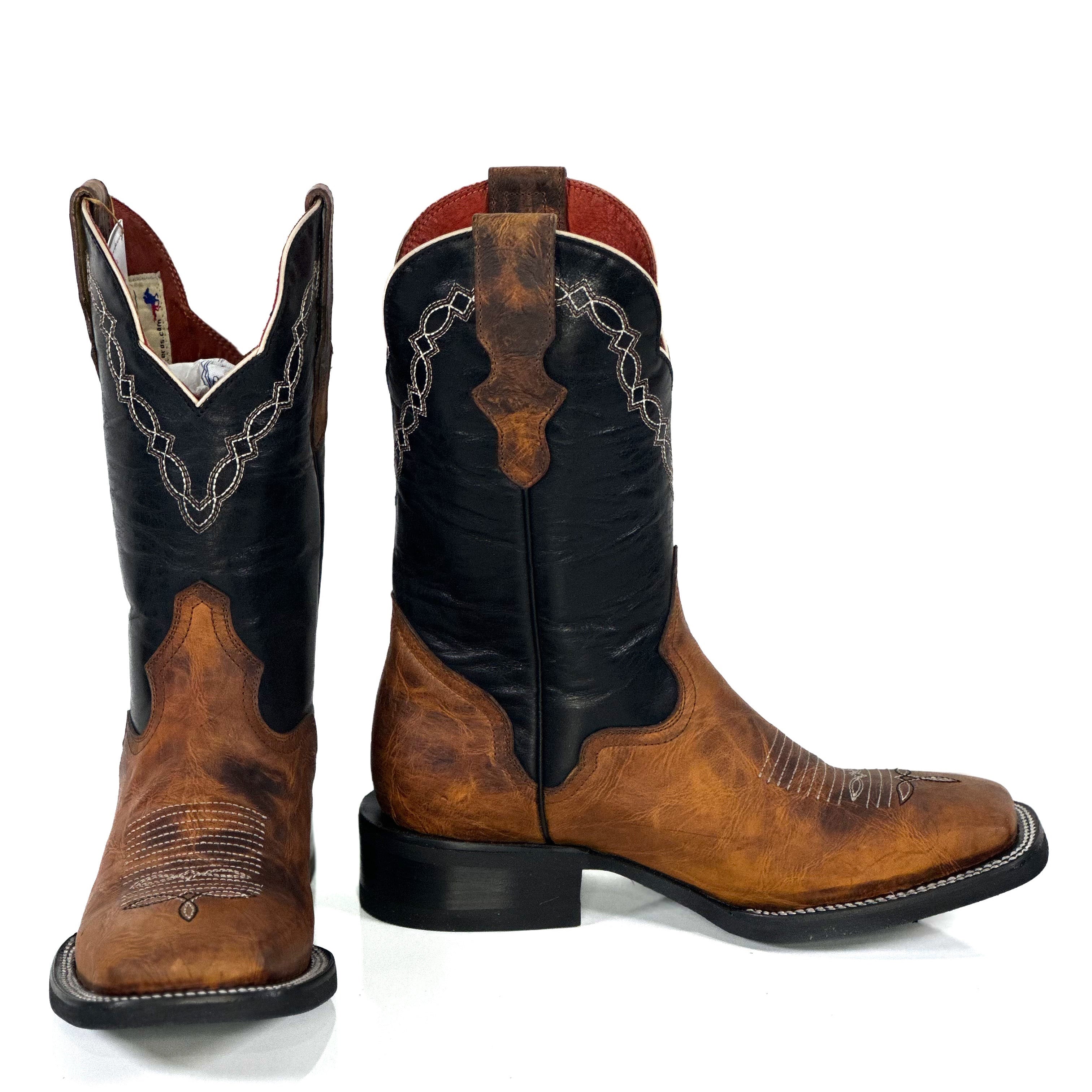 Leander Honey Boot — detail shot of handmade western boots