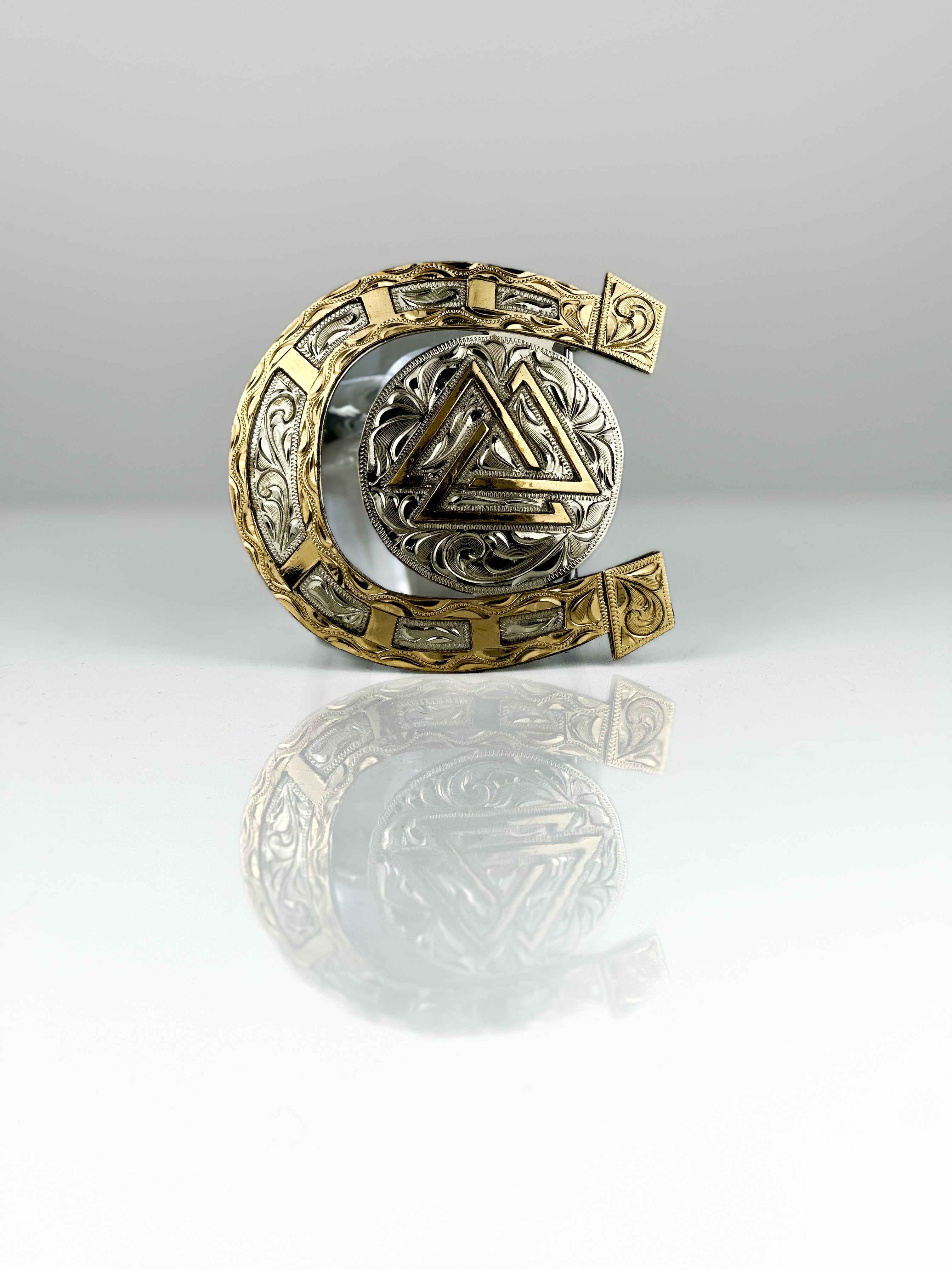 HORSE HALO BUCKLE — Cuadra Piedreros western belt buckle