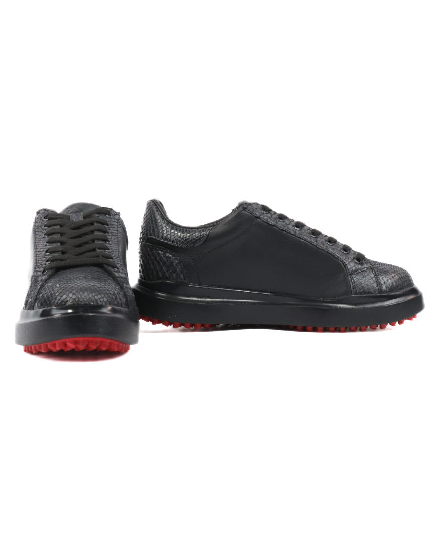 Mens Python Leather Sneakers