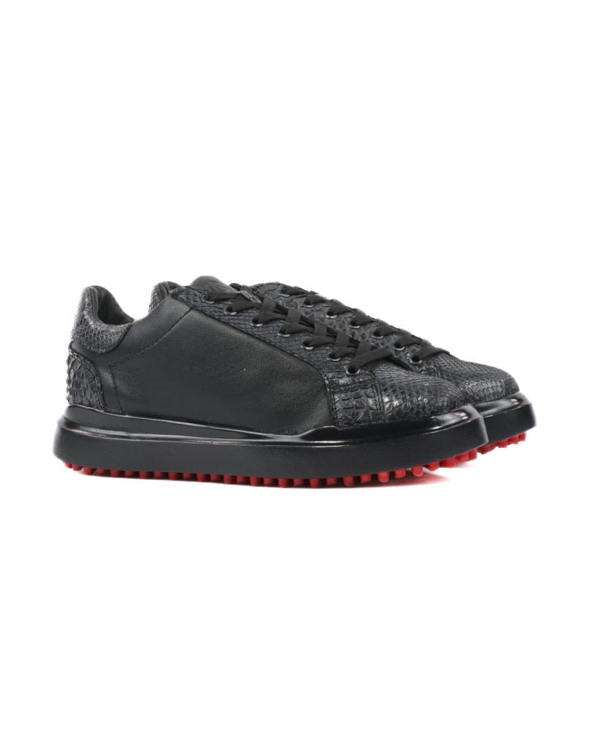 Mens Python Leather Sneakers