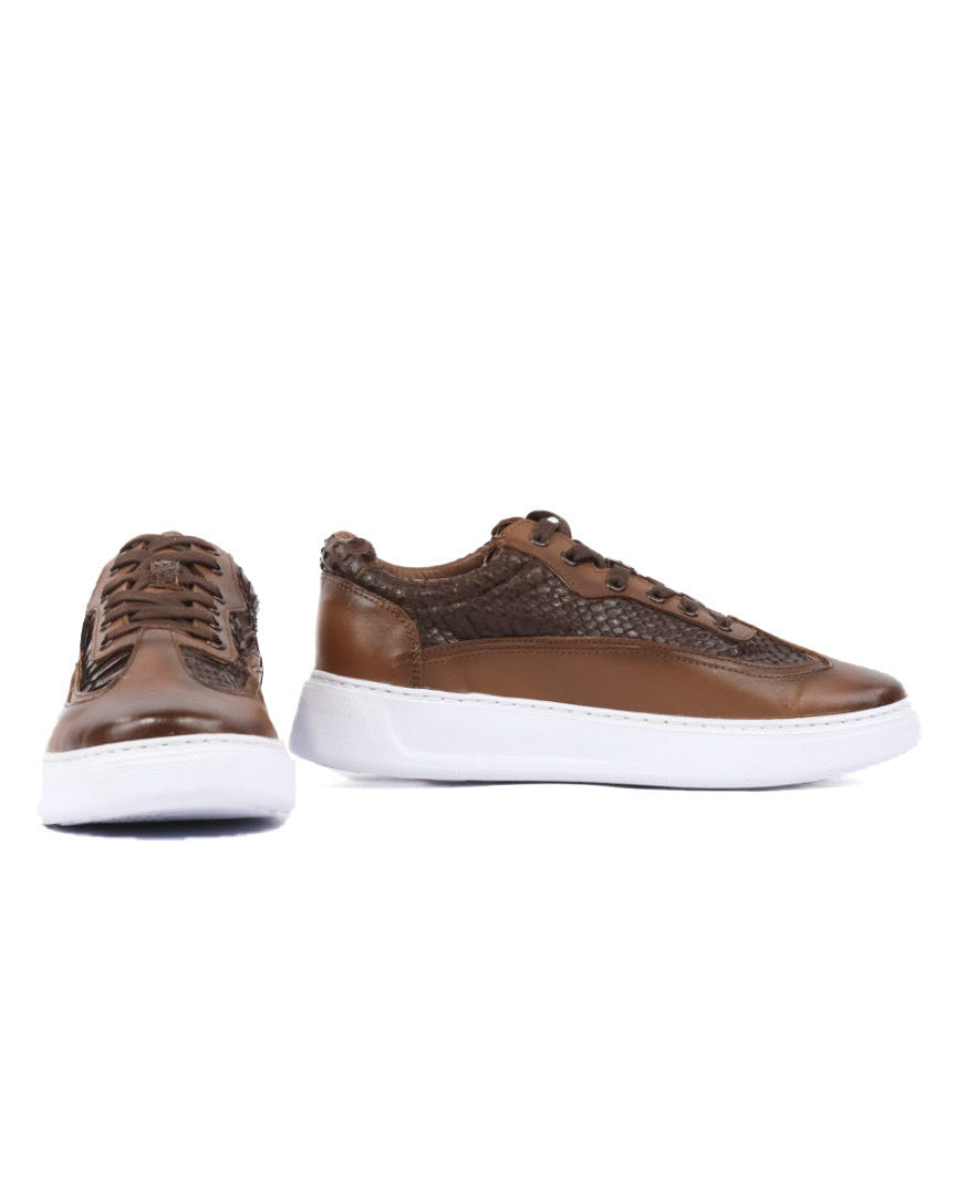 Mens Python Leather Sneakers