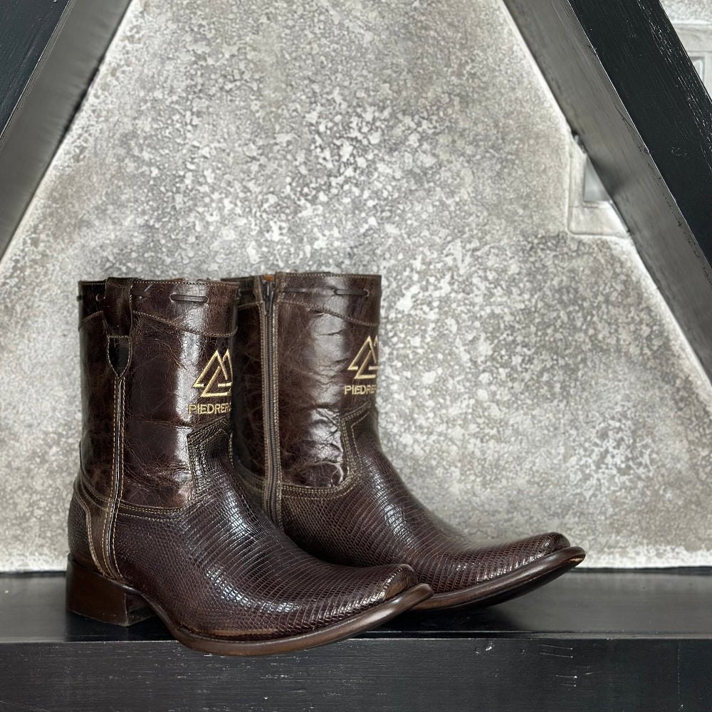 Dark Brown Lizard Boots — handmade lizard boots by Cuadra Piedreros