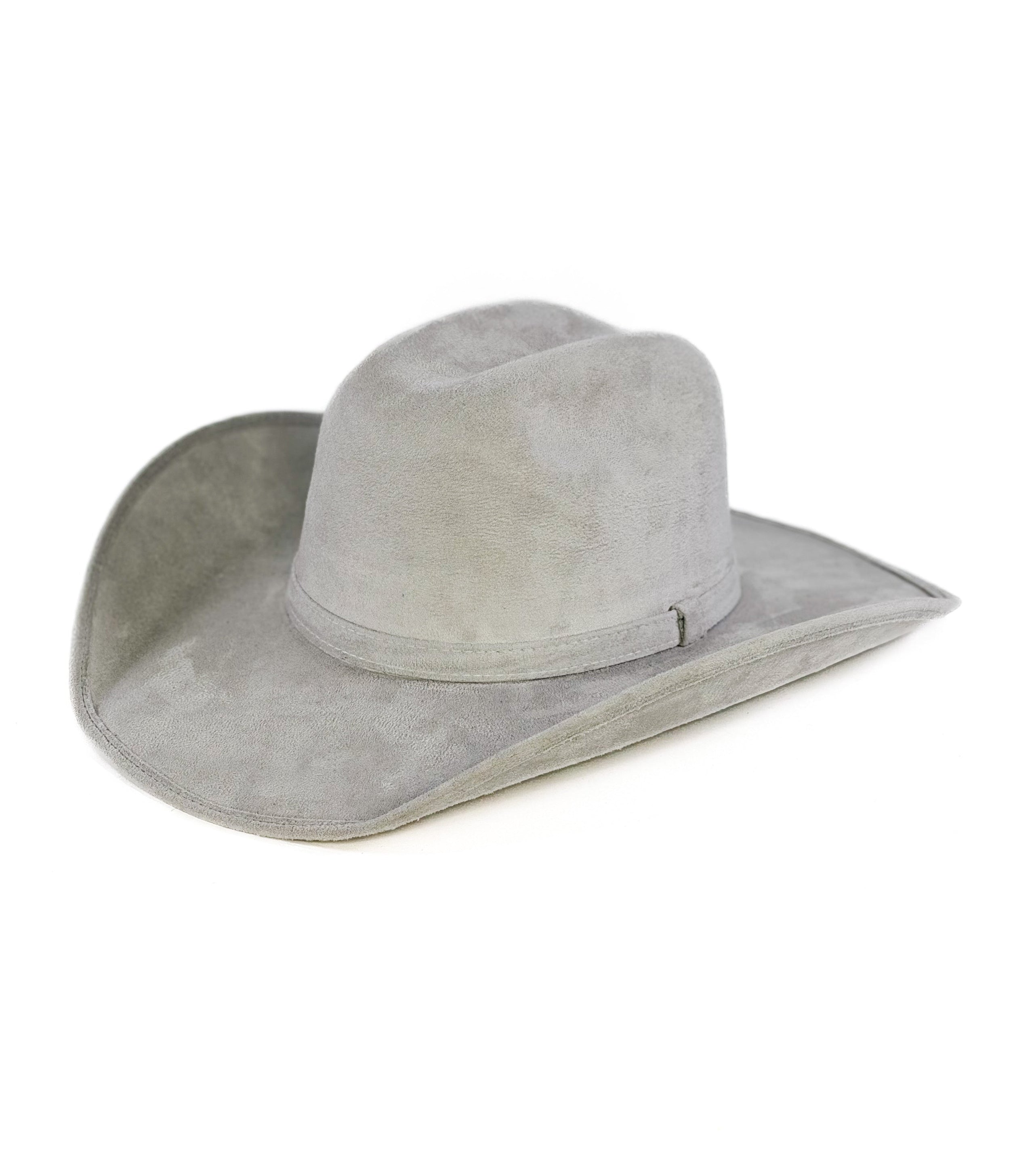 Gray Suede Hat — side view of Cuadra Piedreros cap