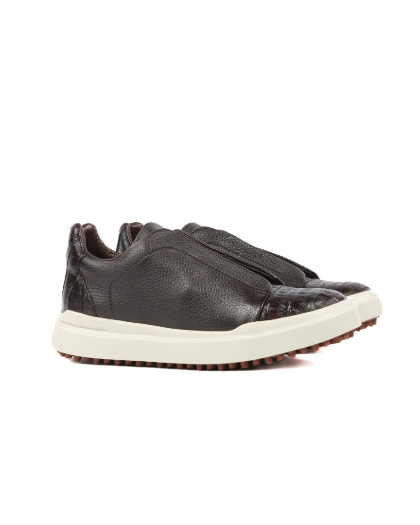 Mens Croc Leather Sneakers