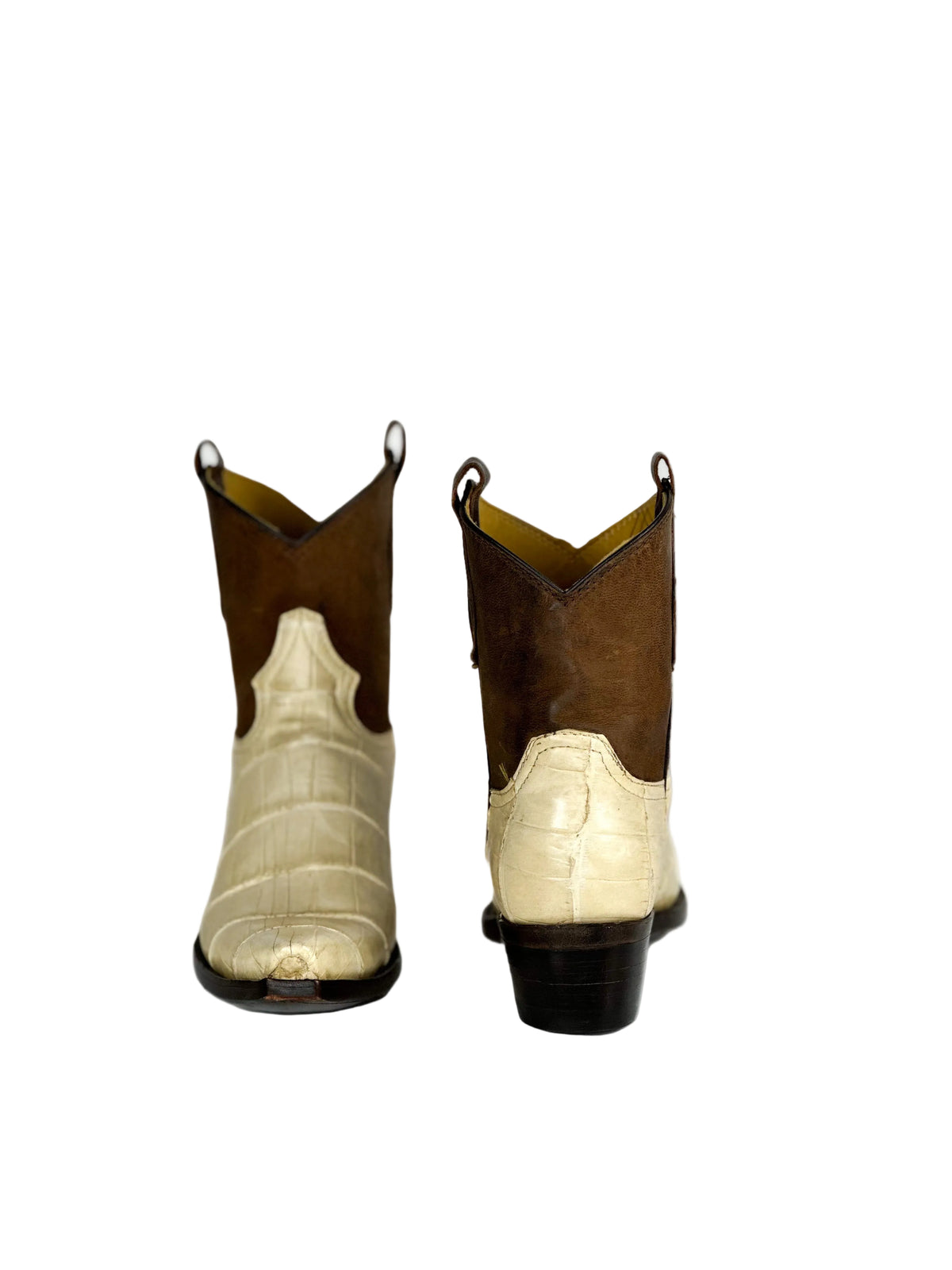 Gator Ivoryhusk Boots — angled view of handmade alligator boots