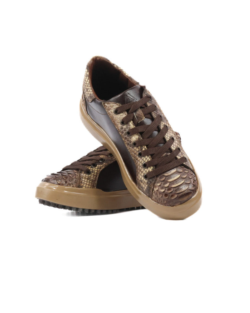 Mens Python Leather Sneakers
