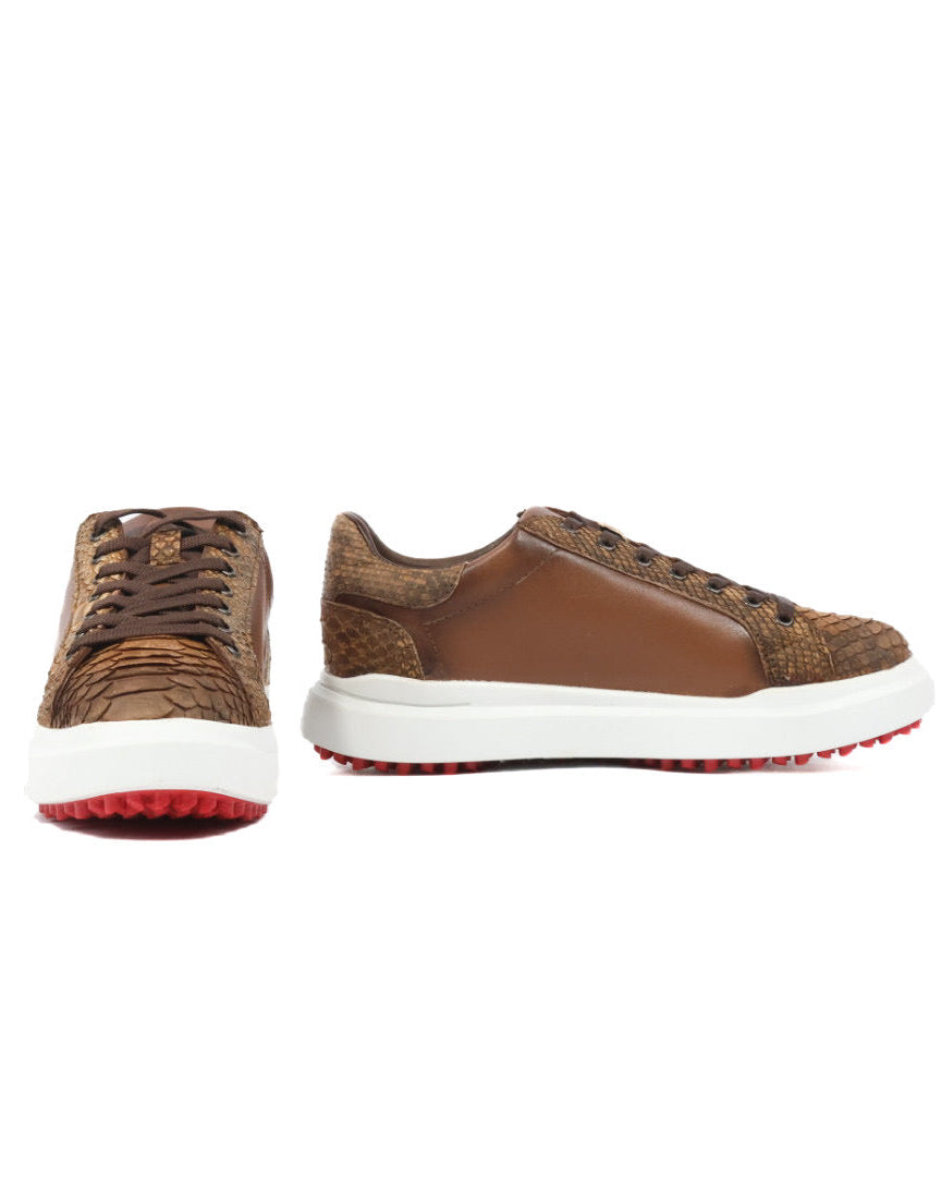 Mens Python Leather Sneakers