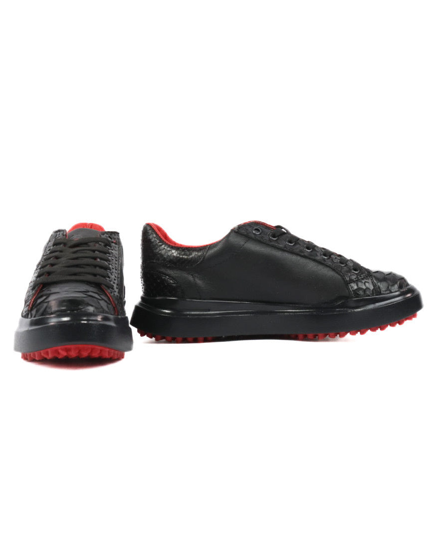 Mens Python Leather Sneakers