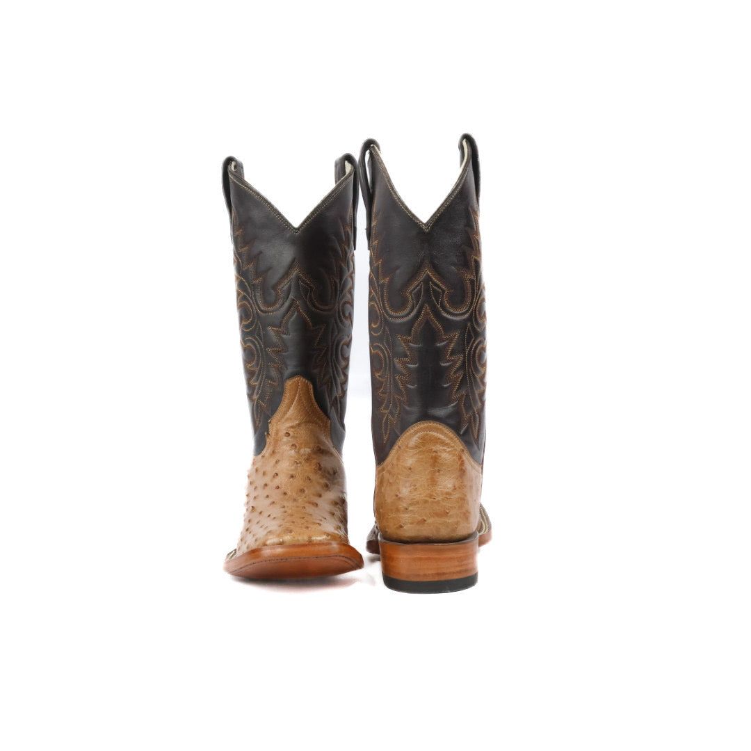 Mens Ostrich Boot Squared Toe