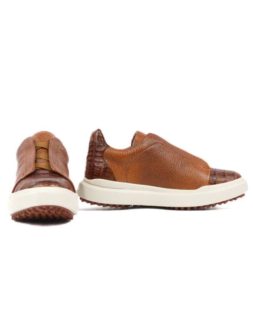 Mens Croc Leather Sneakers