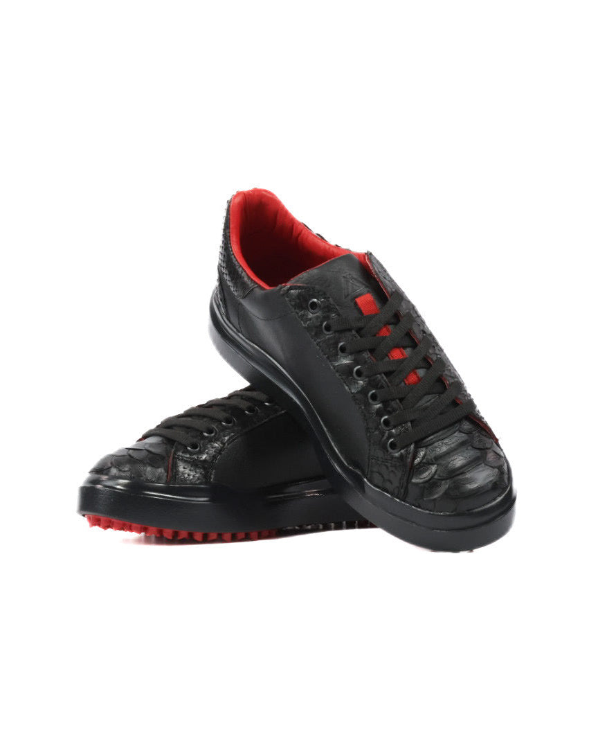Mens Python Leather Sneakers