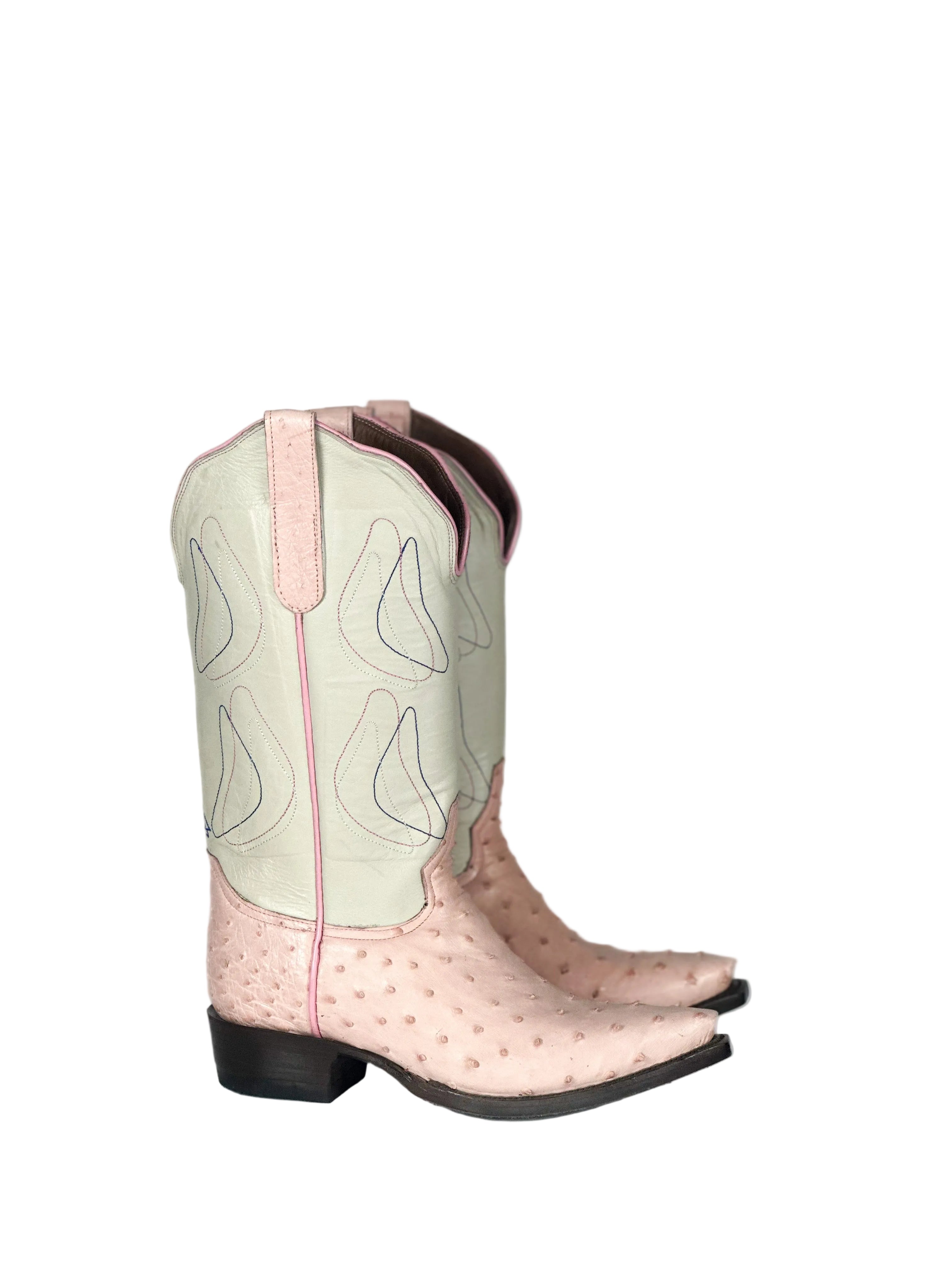 Pink Blossom Boots — handmade western boots by Cuadra Piedreros