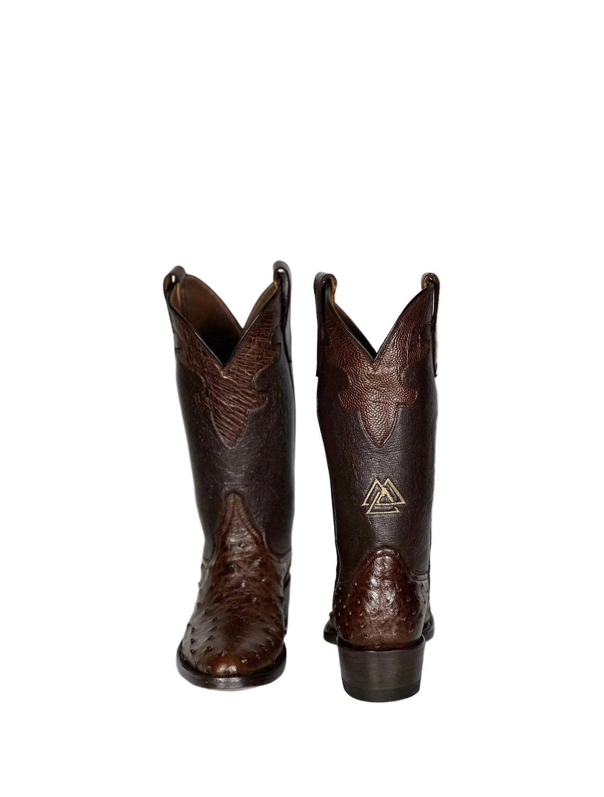 Mens Ostrich Round Toe Boot