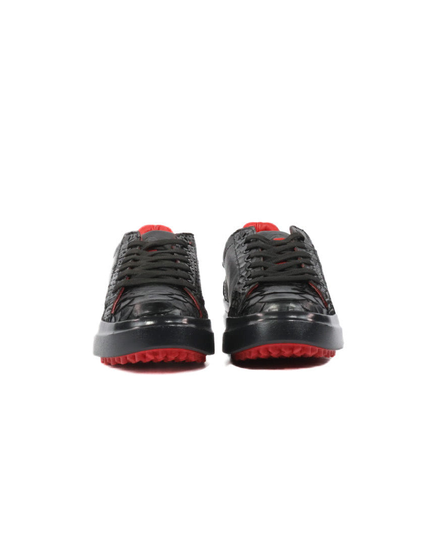 Mens Python Leather Sneakers