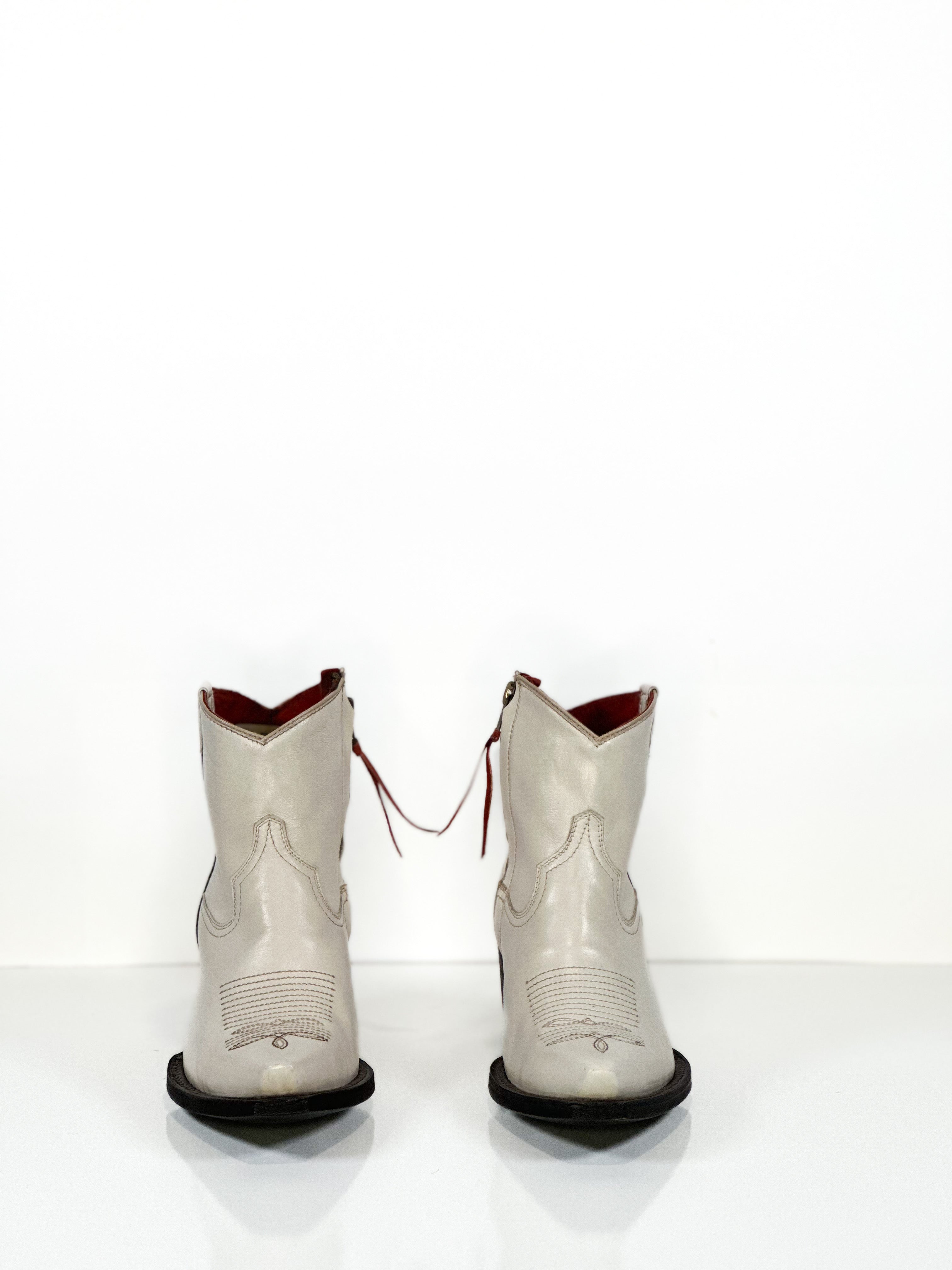 Cherokee Women's Ankle Booties — leather detail of handmade western boots