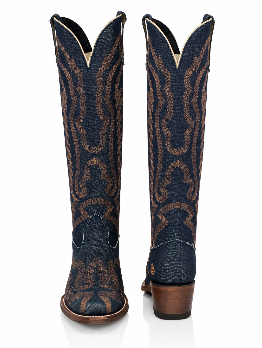 The Mariana — Leather Round Toe Women's Cowboy Boot, angled view