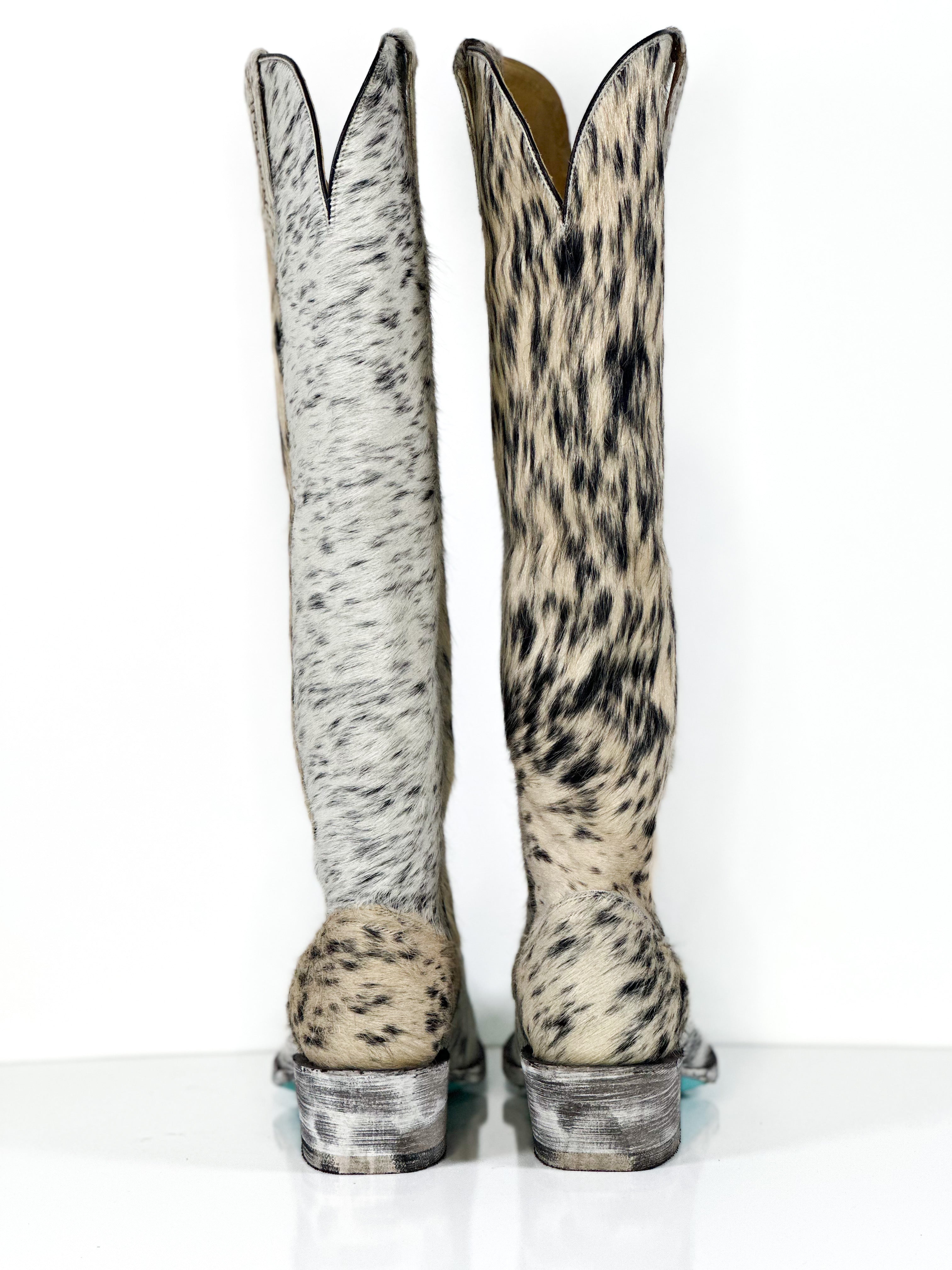 Azeri Cowhide Boot — inside view of handmade western boots