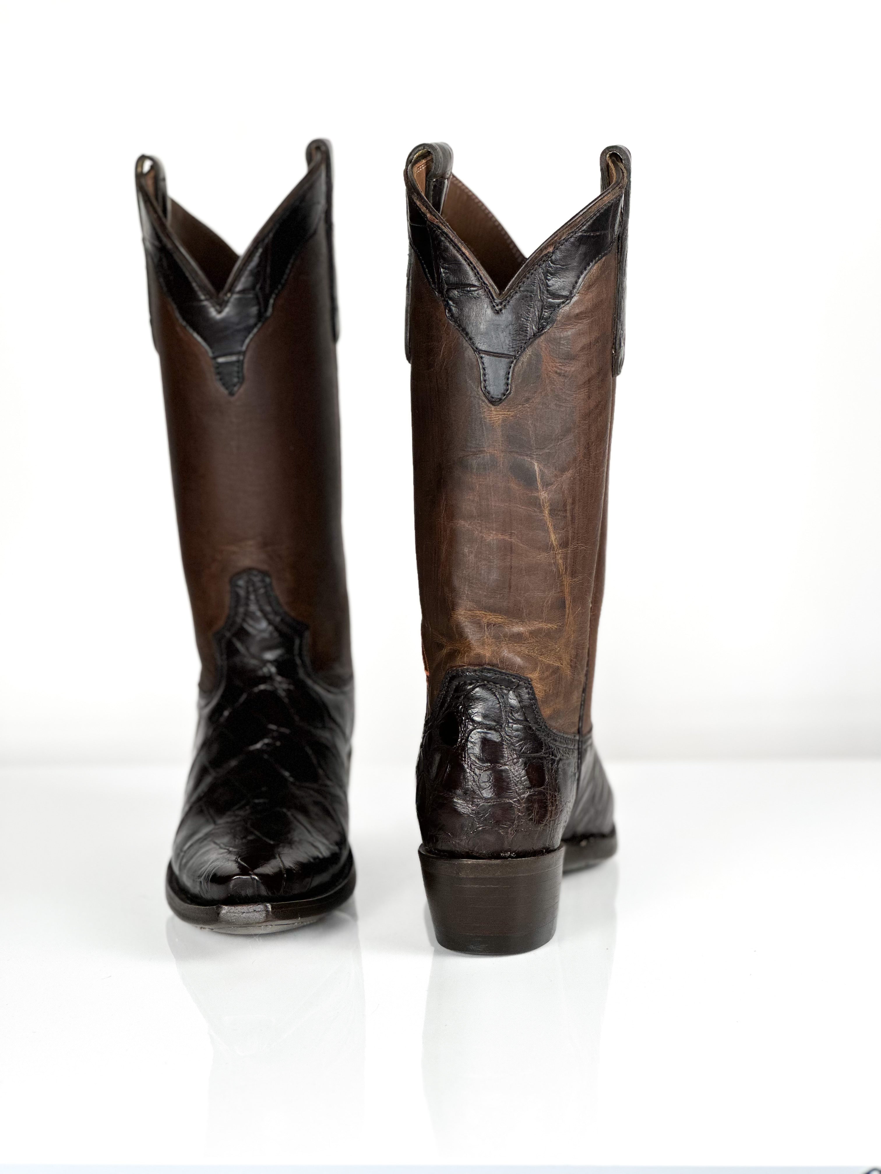Rockwood gator Boots — angled view of handmade alligator boots