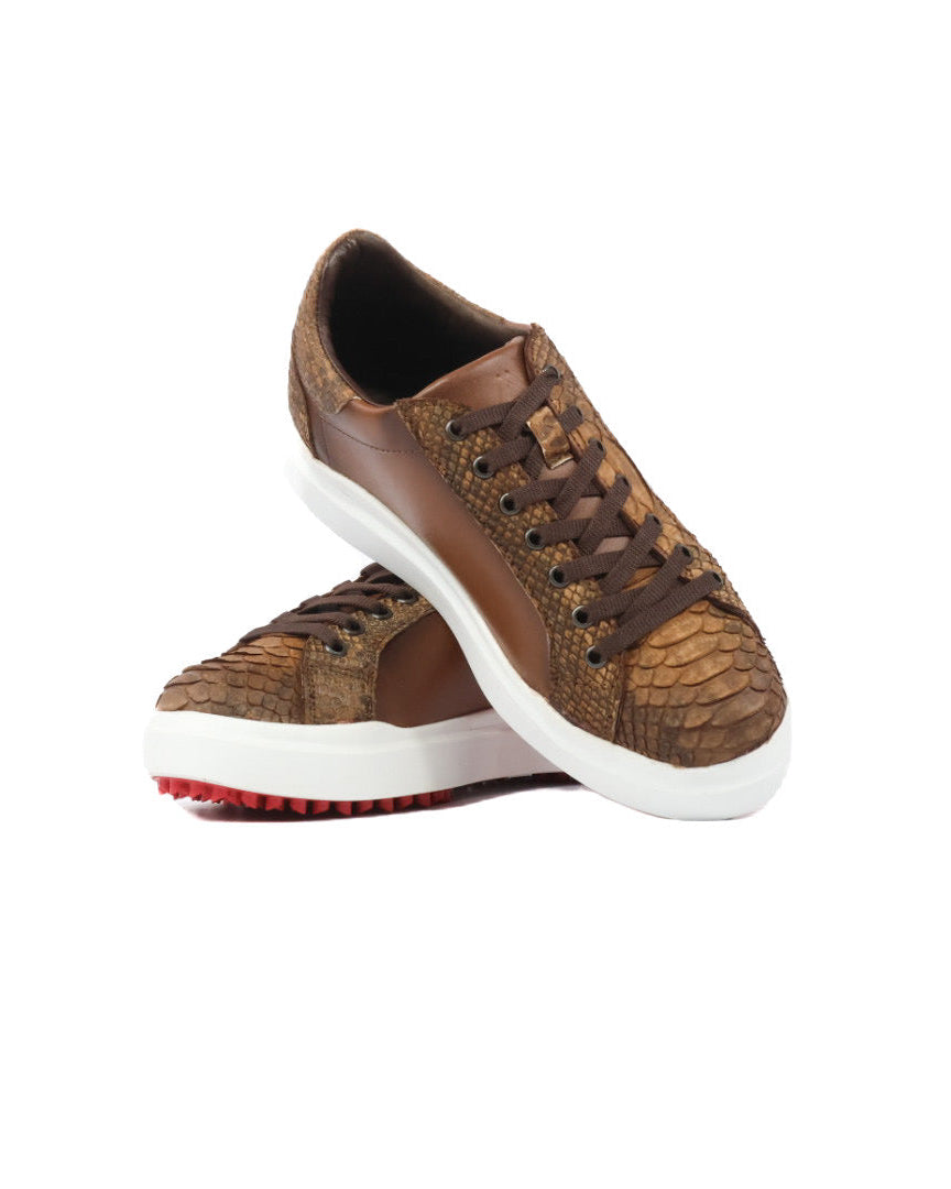 Mens Python Leather Sneakers