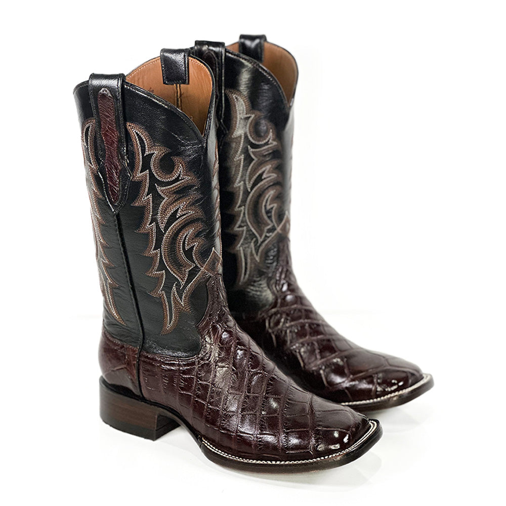 American Alligator- Black Cherry Boot — handmade American Alligator boots by Cuadra Piedreros