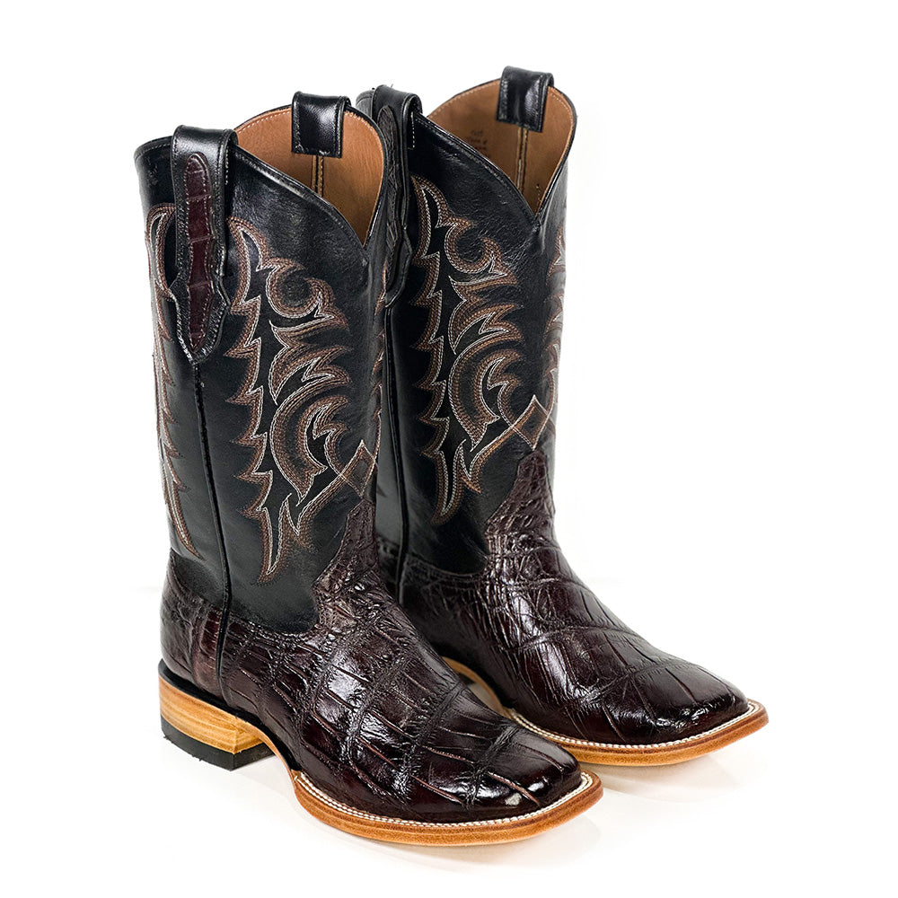 American Alligator- Choco Silk Natural Boot — handmade American Alligator boots by Cuadra Piedreros