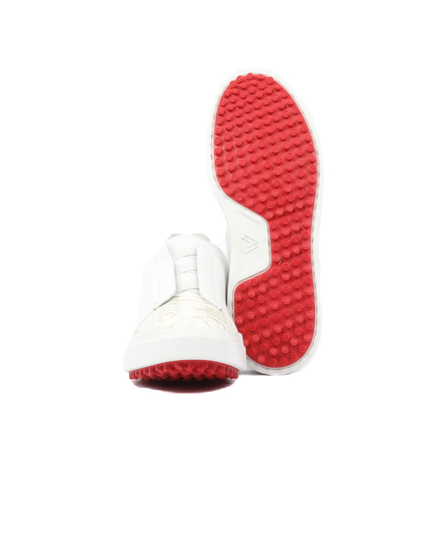 Mens Python Leather Elastic Strap Sneaker