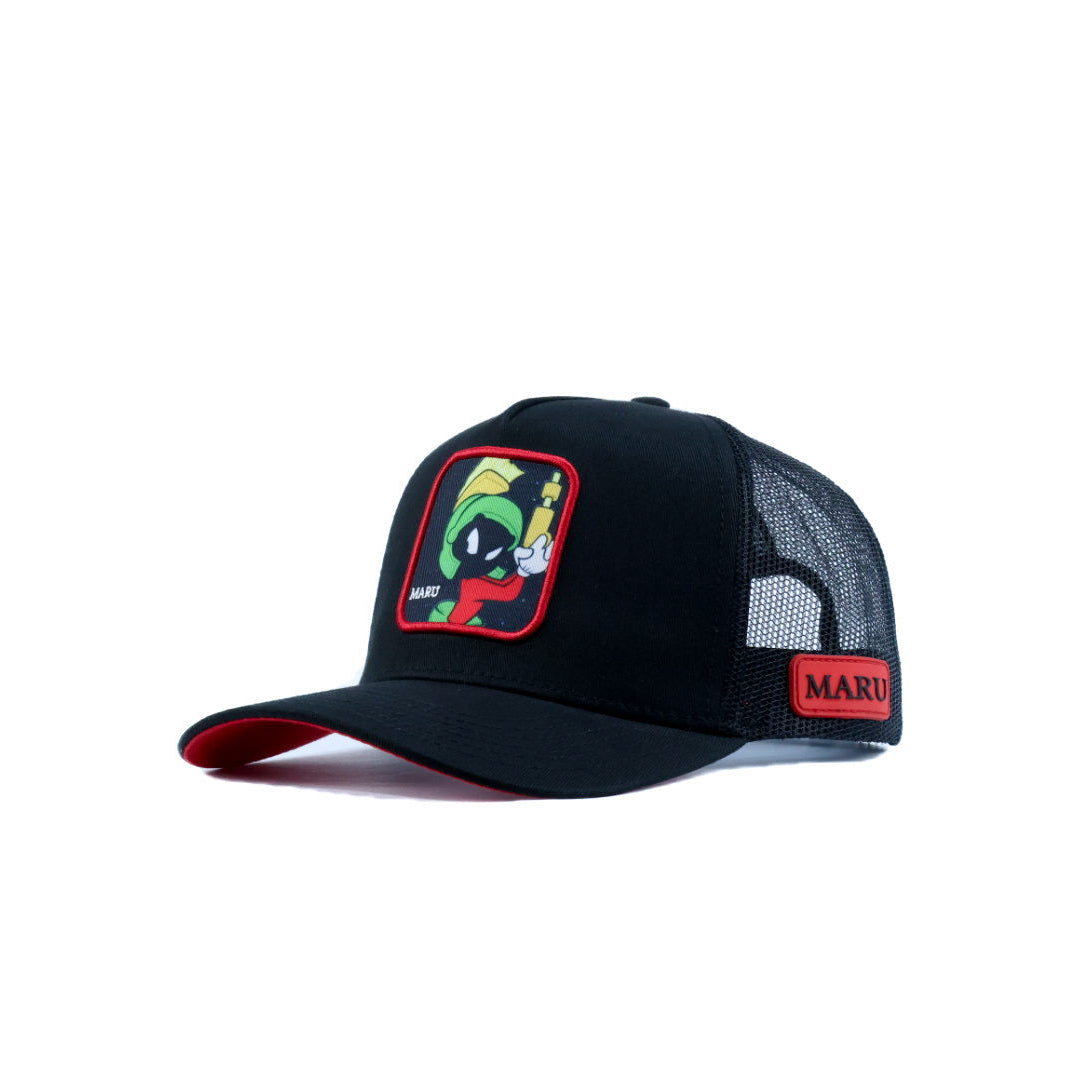 Black and red marvin cap