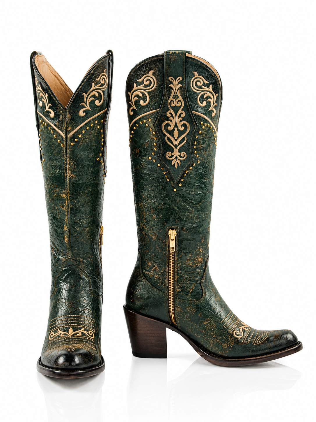 The Reina — Leather Women's Cowboy Boot, side view