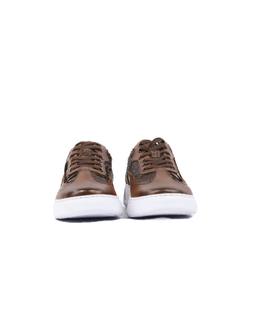 Mens Python Leather Sneakers