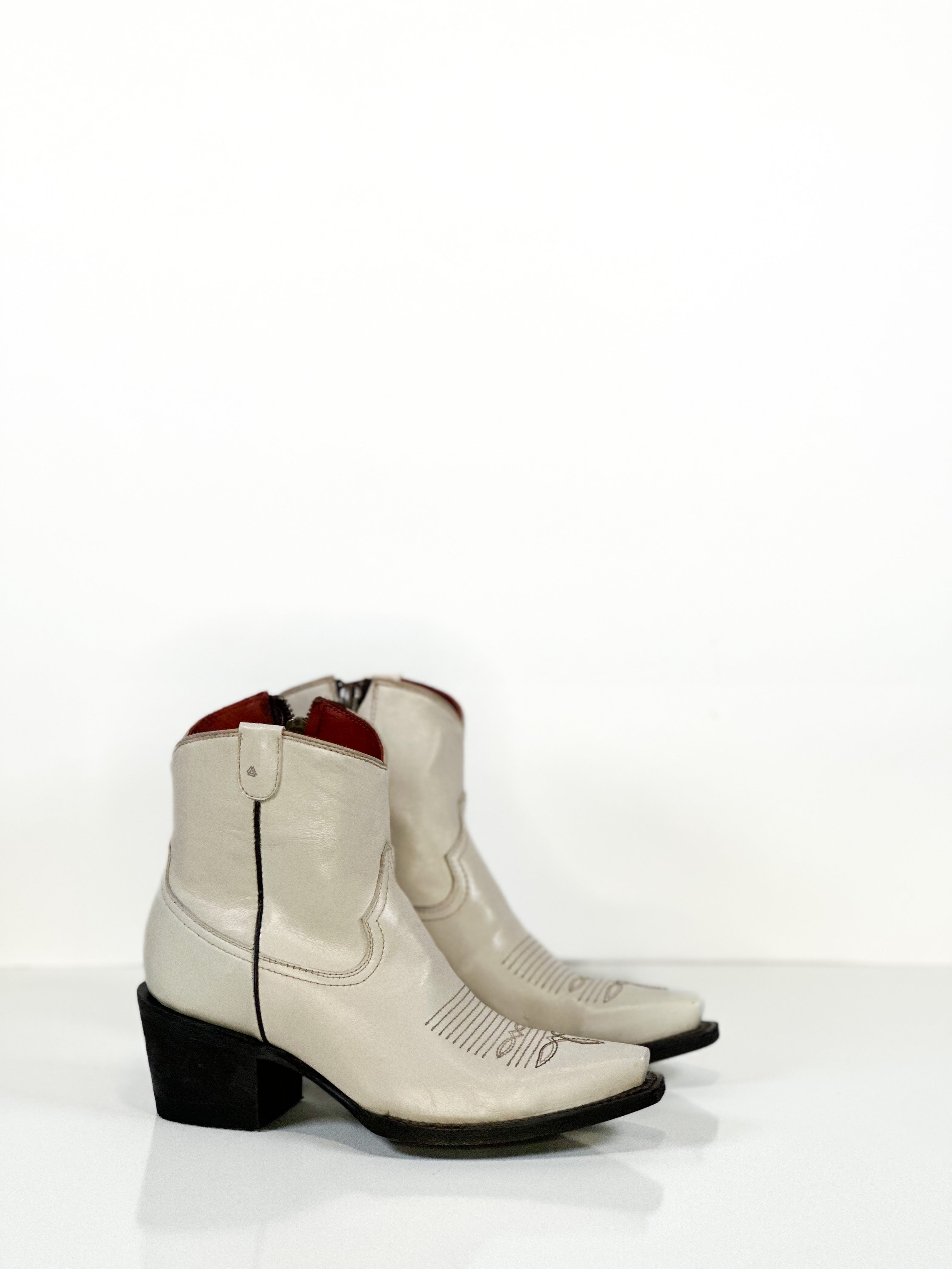 Cherokee Women's Ankle Booties — close-up of handmade western boots