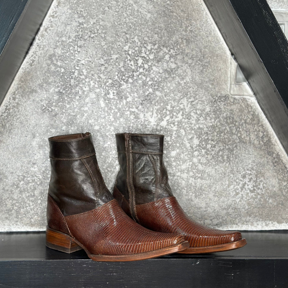 Brown Lizard Boots — handmade lizard boots by Cuadra Piedreros