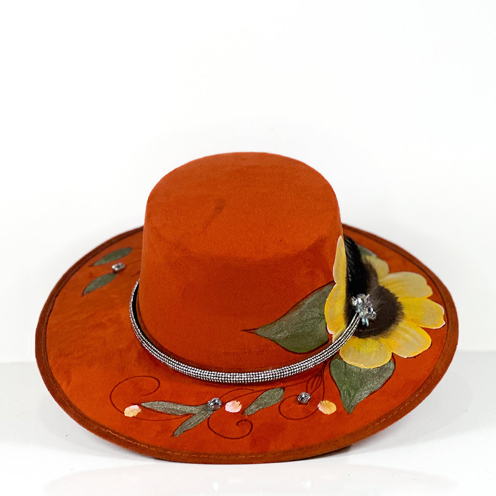 Calhoun sunflower Hat — detail shot of Cuadra Piedreros cap