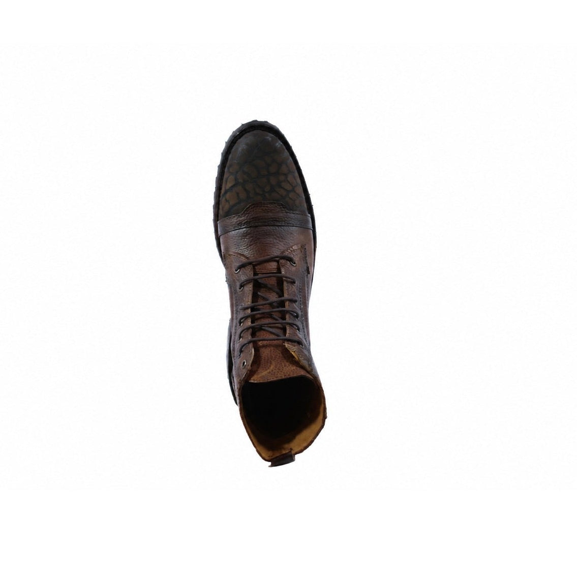 brown leather shoelace ankle boots