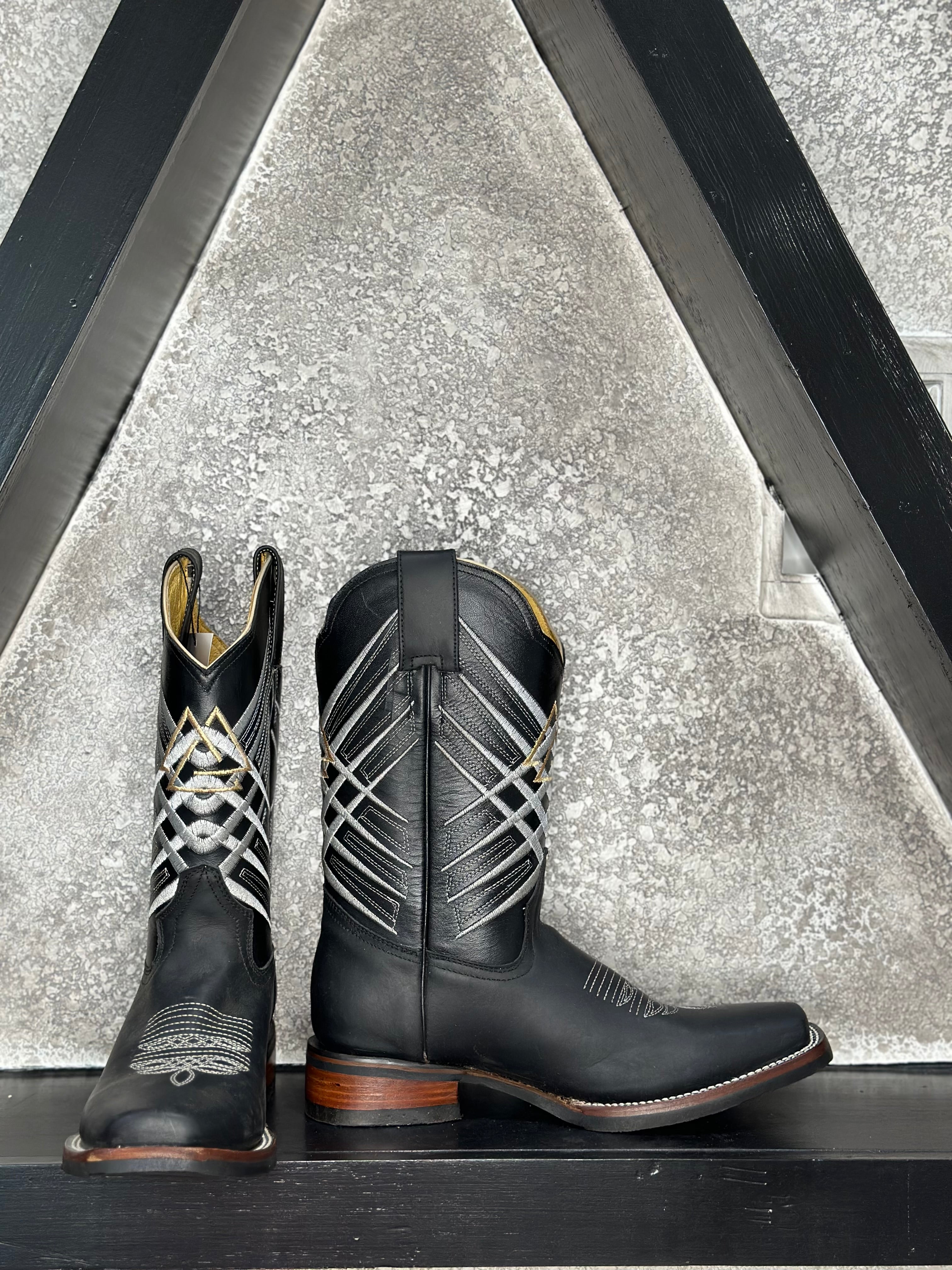 Work boot’s — side view of handmade western boots