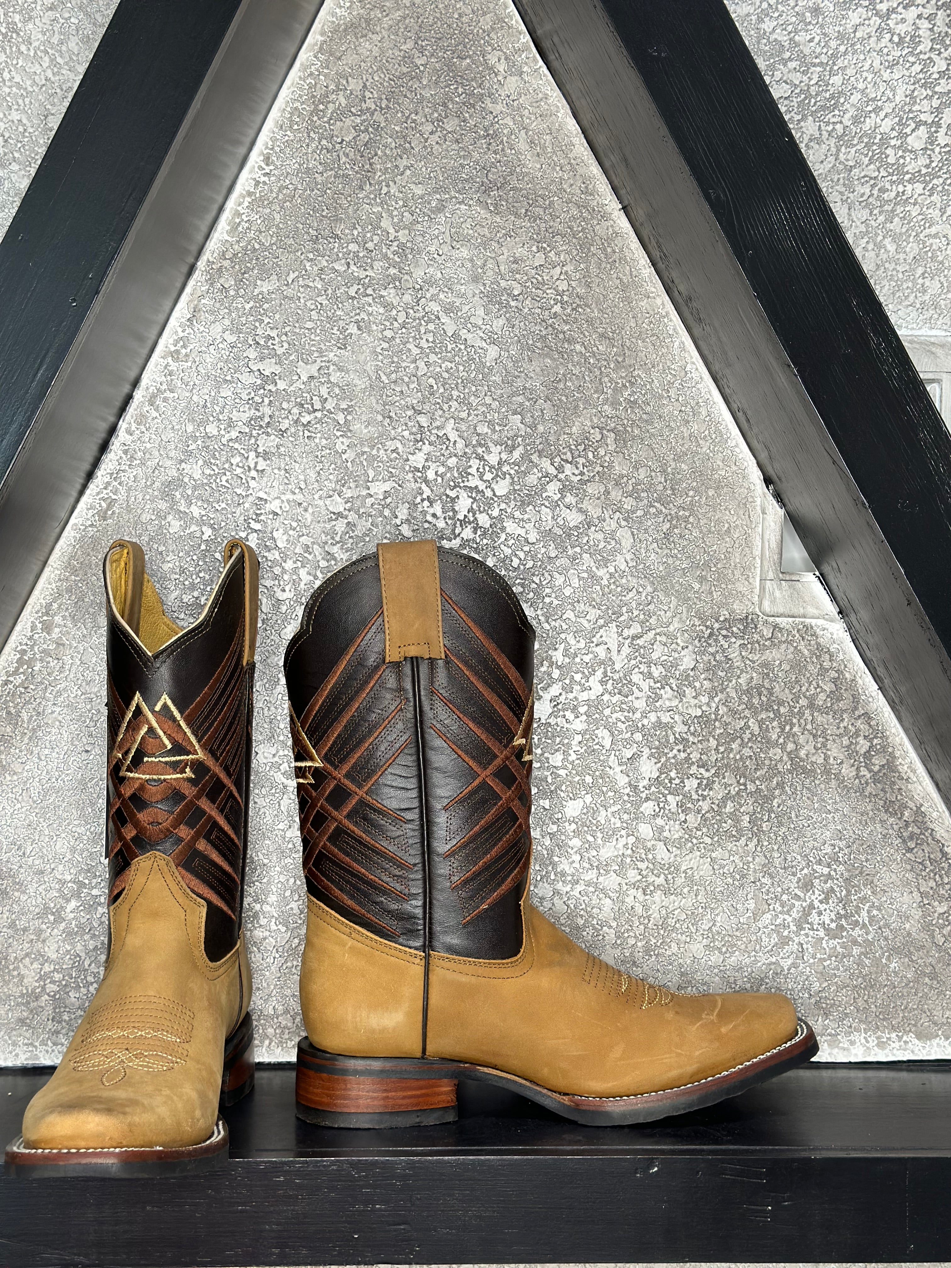 Work boot’s — side view of handmade western boots